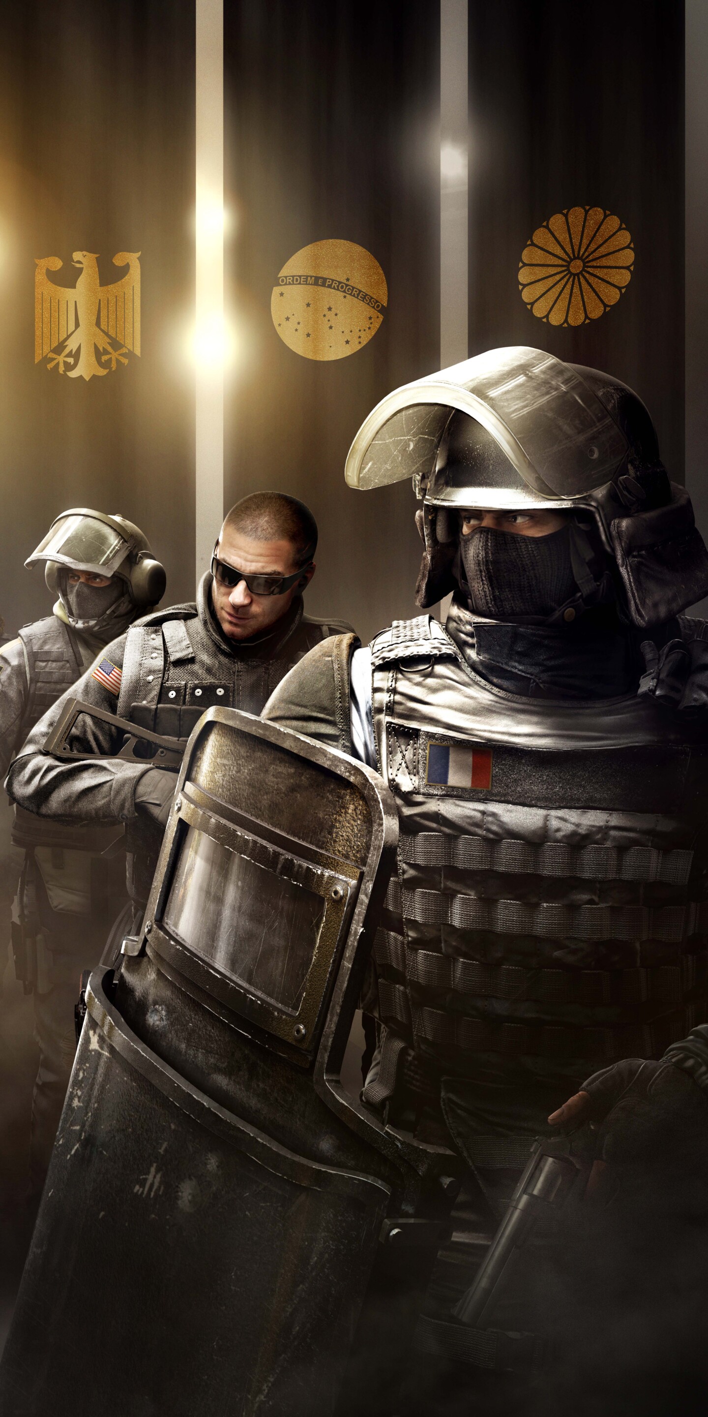 A tactical military operator in combat gear and a helmet, inspired by Tom Clancy's Rainbow Six Siege.