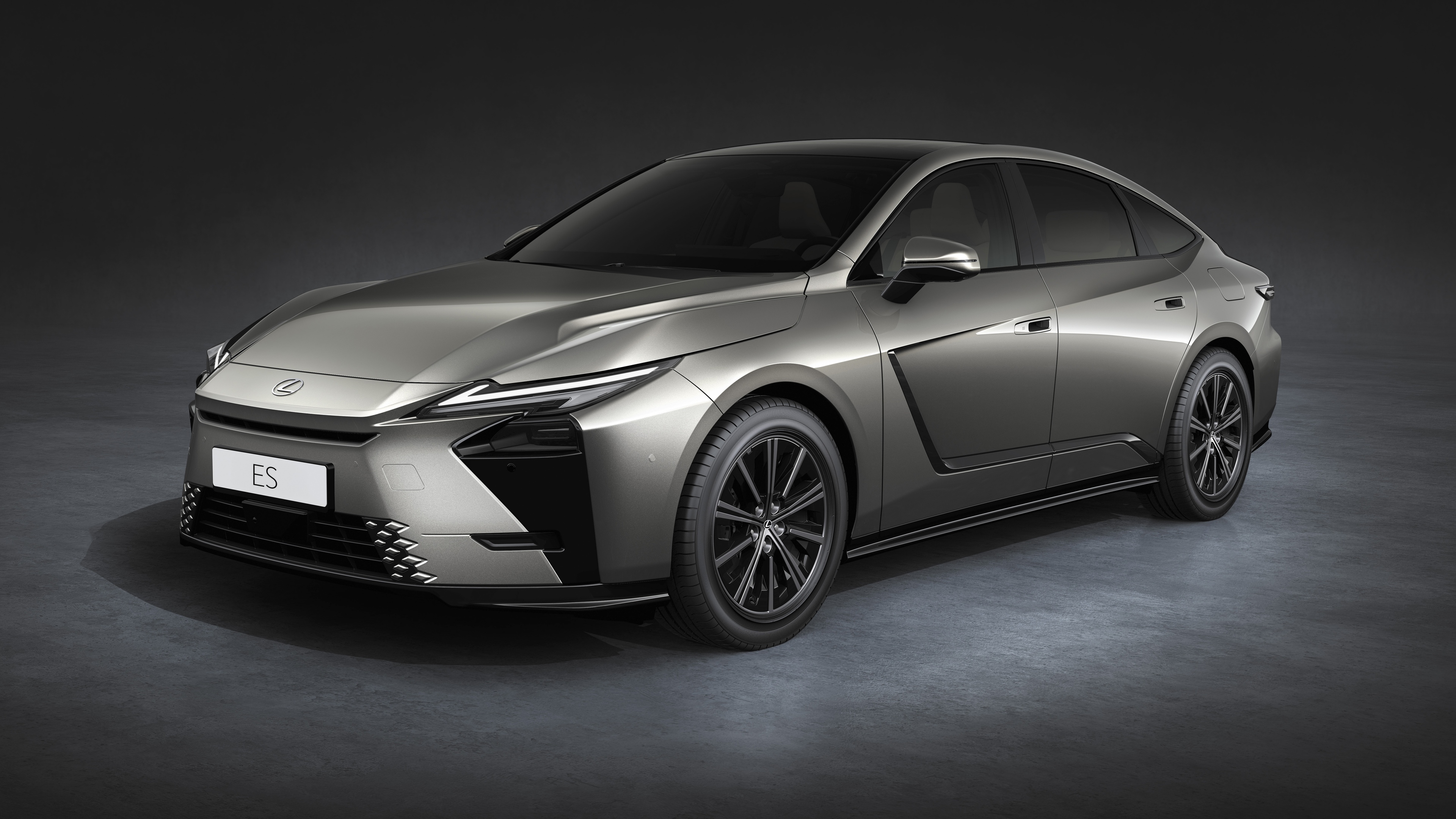 A high-resolution, detailed view of a modern 2025 luxury sedan with a polished metallic finish and futuristic headlights.
