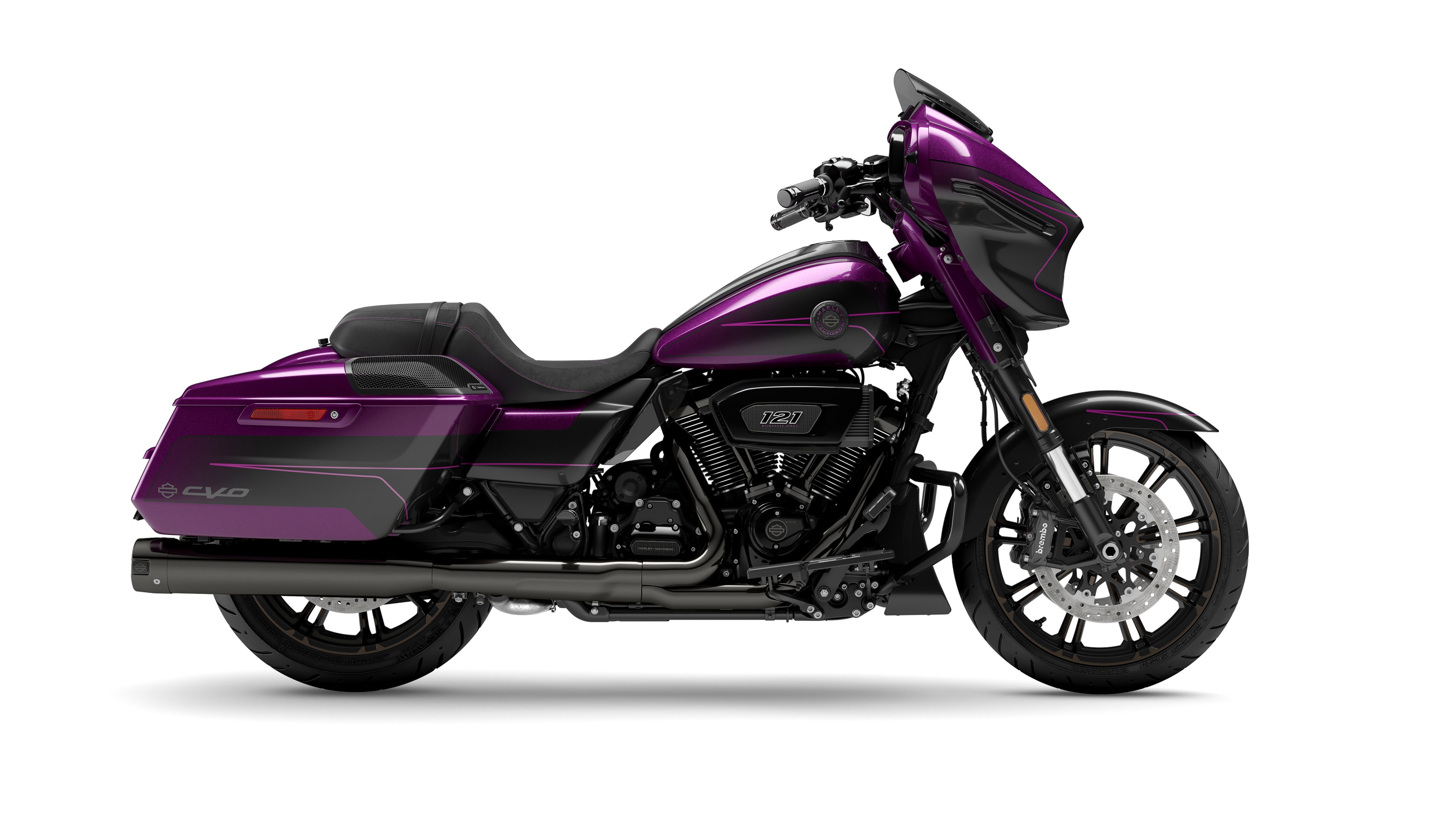 2025 Harley-Davidson CVO motorcycle isolated on a white background.