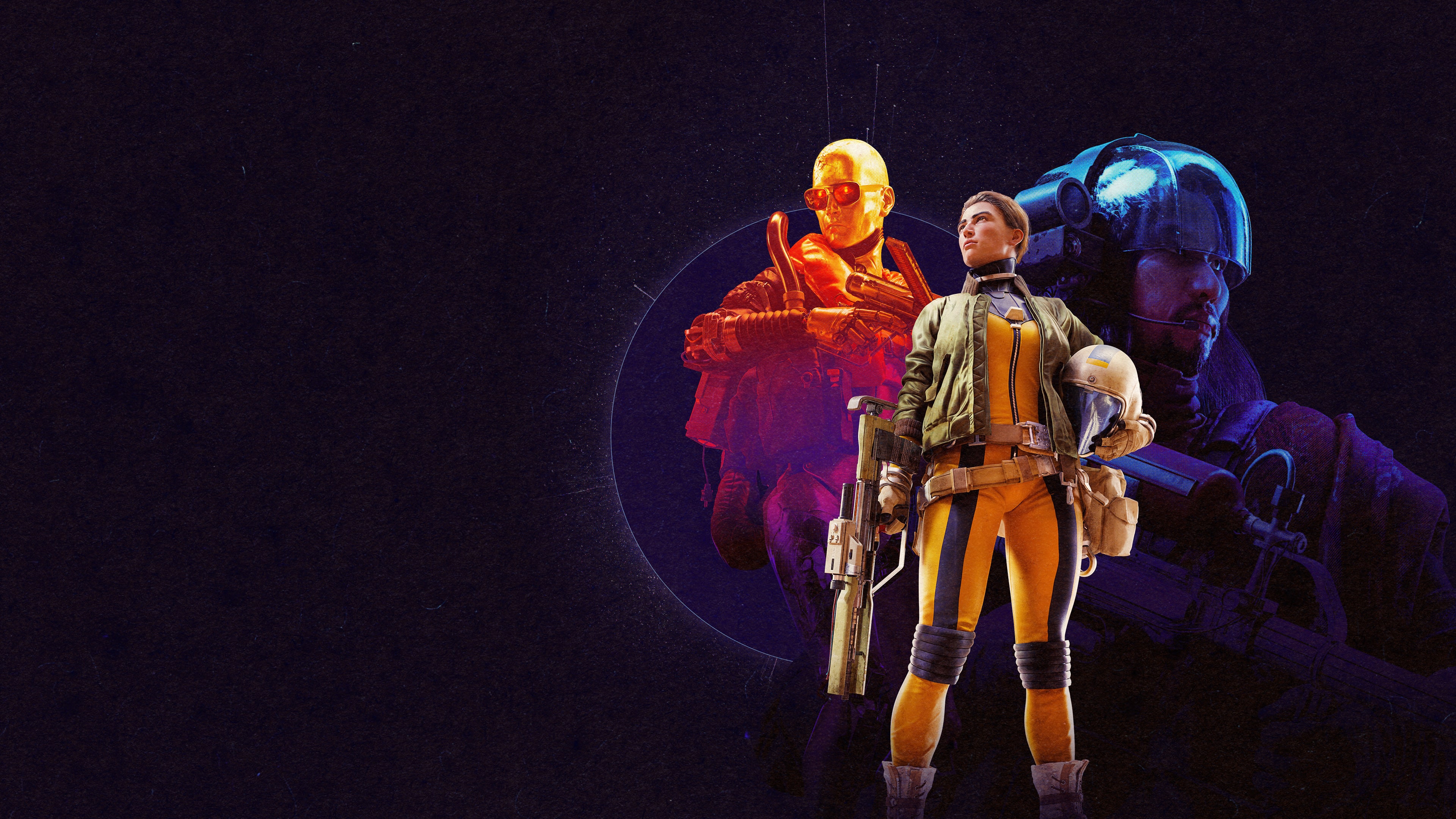 A cinematic game poster for ARC Raiders featuring sci-fi elements and a gritty, post-apocalyptic atmosphere.
