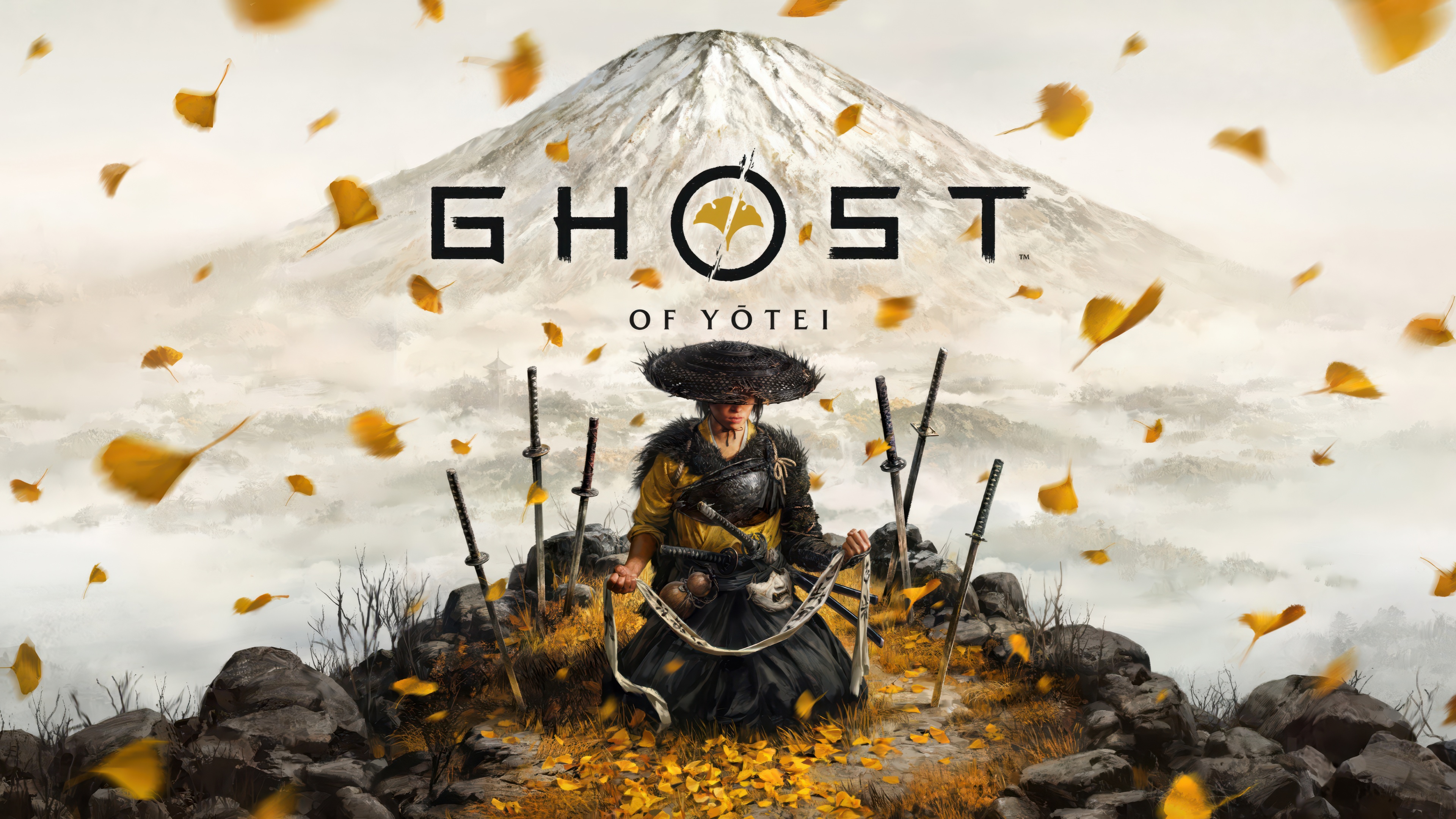Cinematic key art of Atsu, the protagonist from the video game Ghost of Yotei.