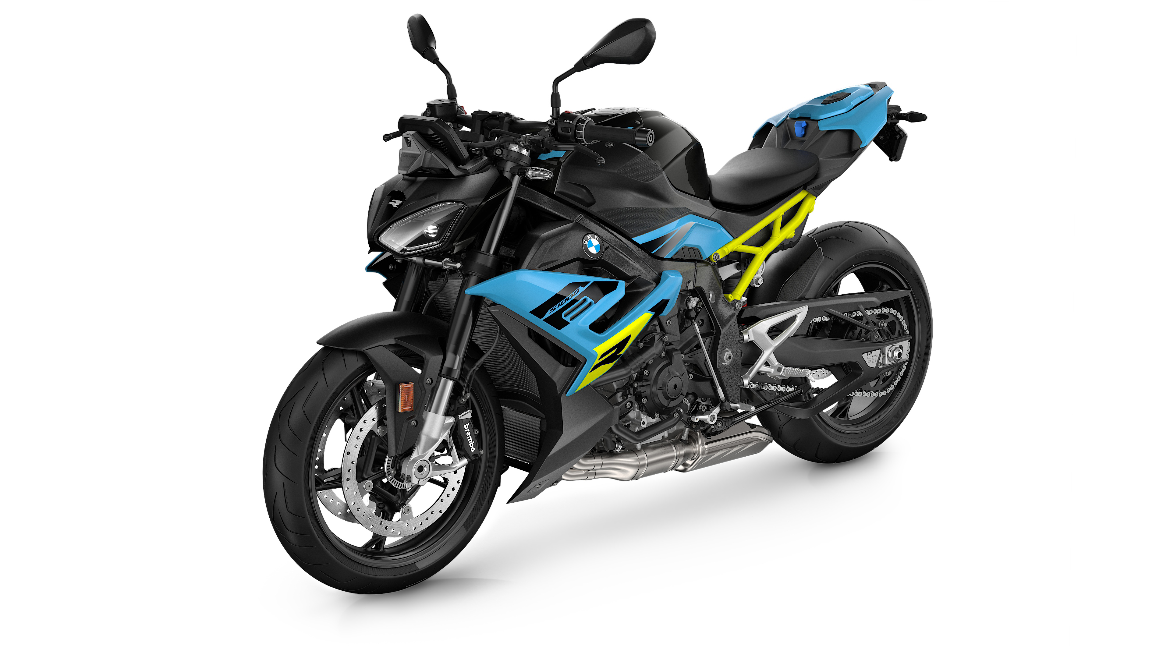 BMW S1000R sport roadster motorcycle on a white background