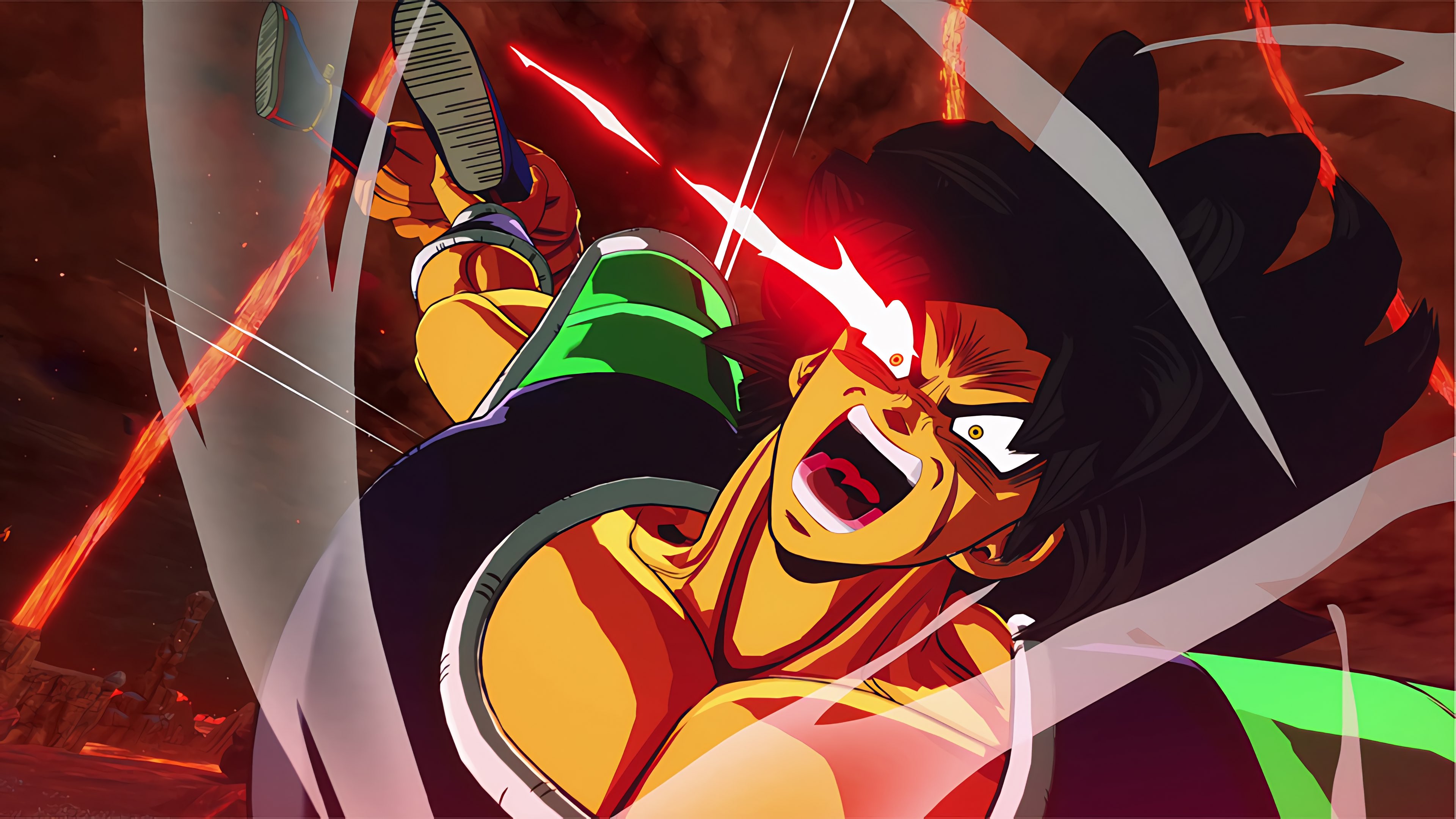 Broly from Dragon Ball Sparking Zero showcasing immense power.