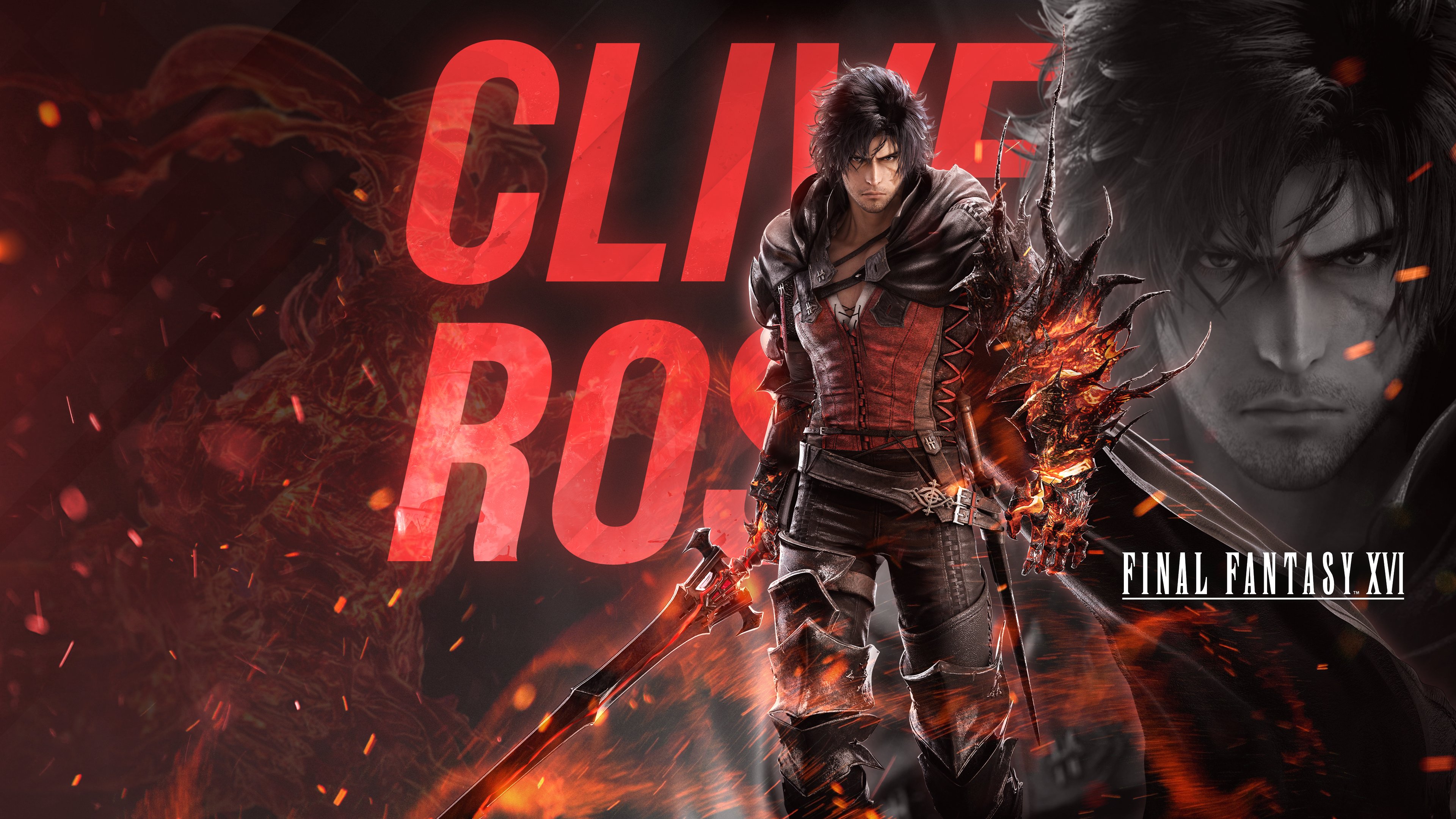 Clive Rosfield from Final Fantasy XVI rendered in the high-detail combat style of Tekken 8.