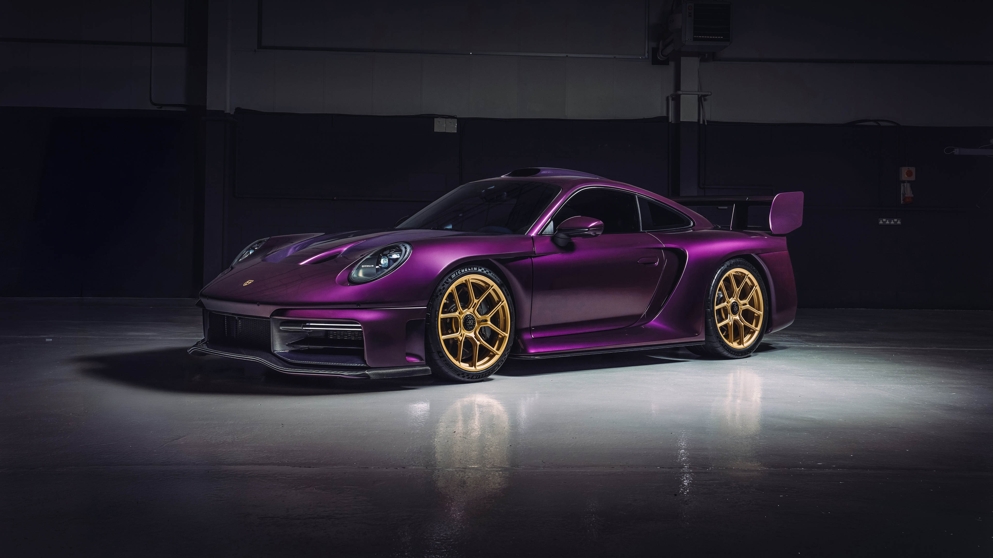 A highly detailed, custom-tuned Porsche 911 Turbo S with aerodynamic enhancements and a premium metallic finish.