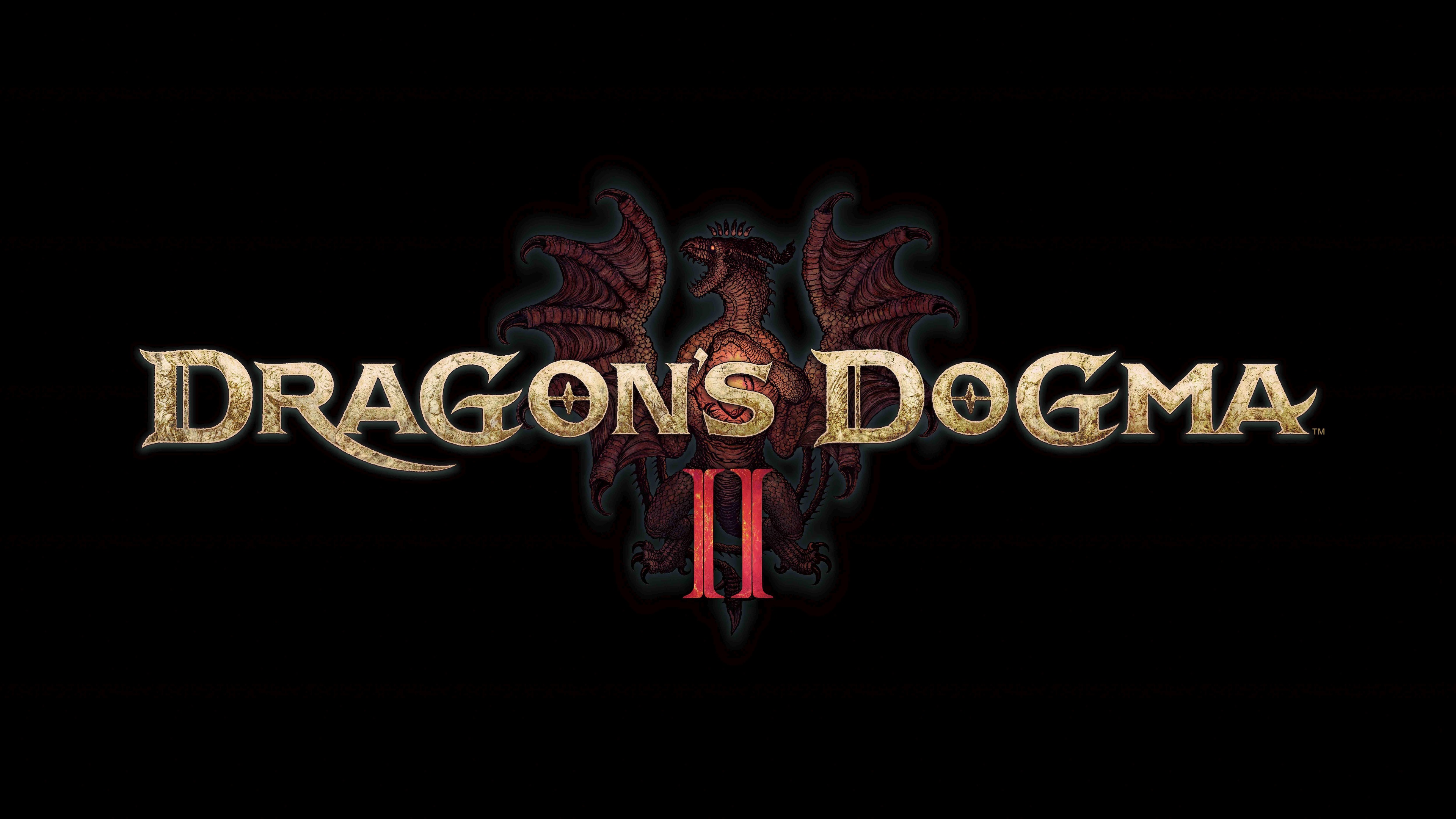 The official high-definition logo for the video game Dragon's Dogma 2 isolated on a black background.