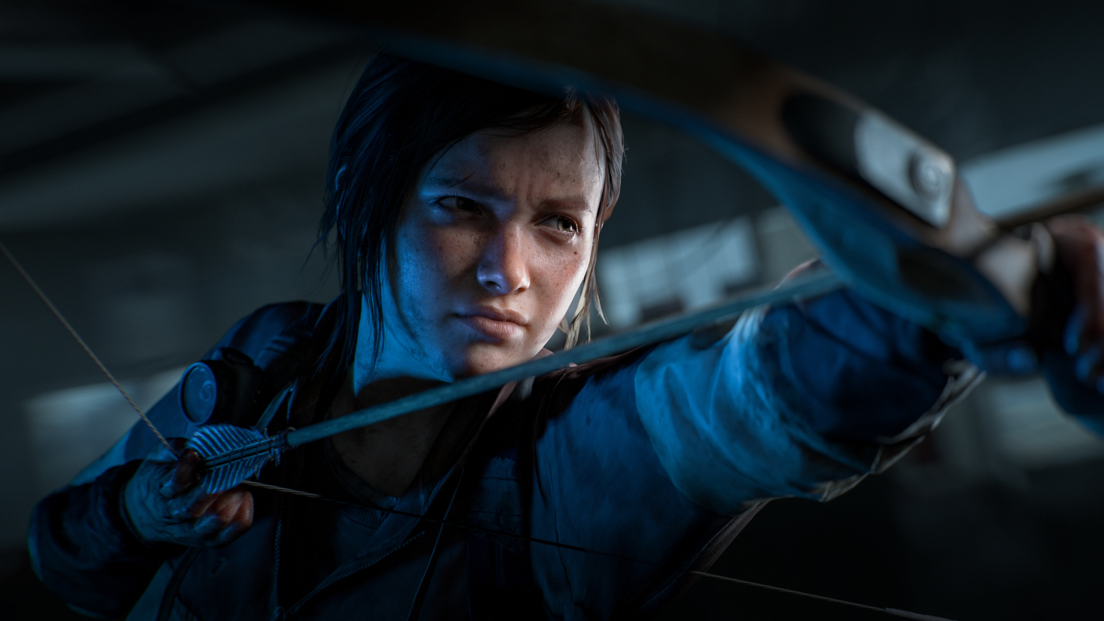 A cinematic ultrawide portrait of Ellie Williams from The Last of Us.
