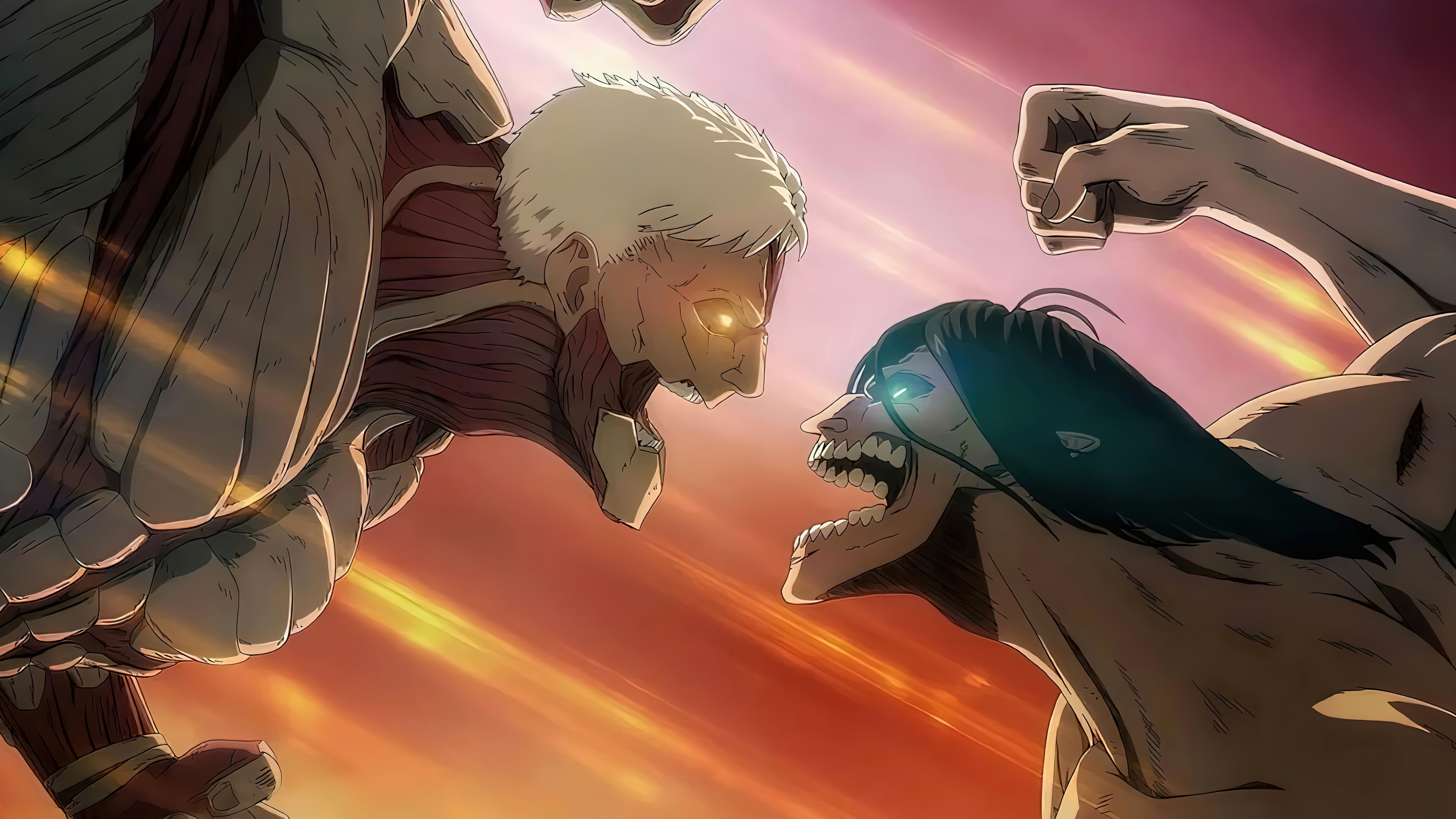 A dramatic portrait of Eren Yeager from the Attack on Titan Final Season