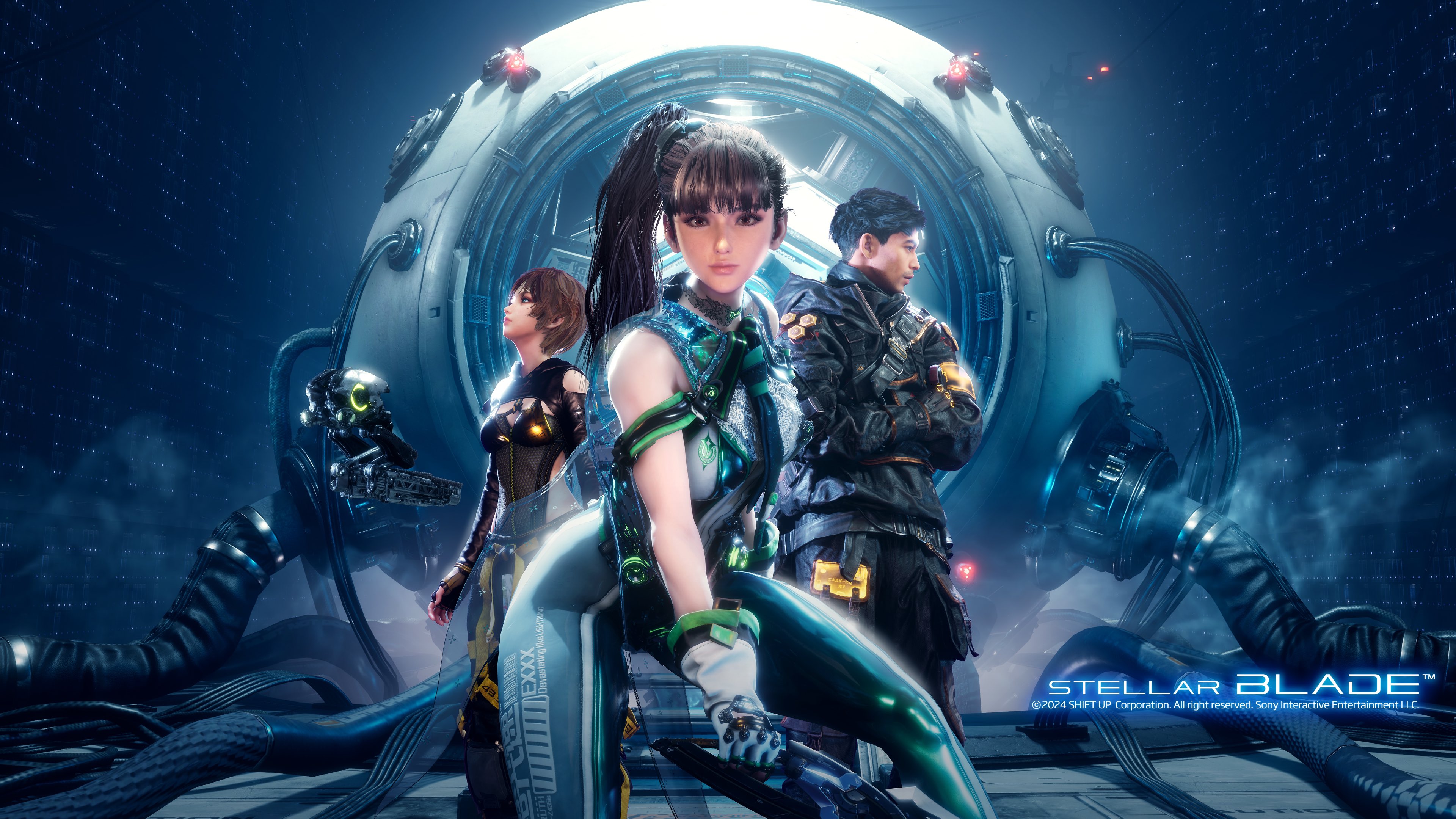 EVE, the main character from the video game Stellar Blade, featured in a high-quality cinematic pose.