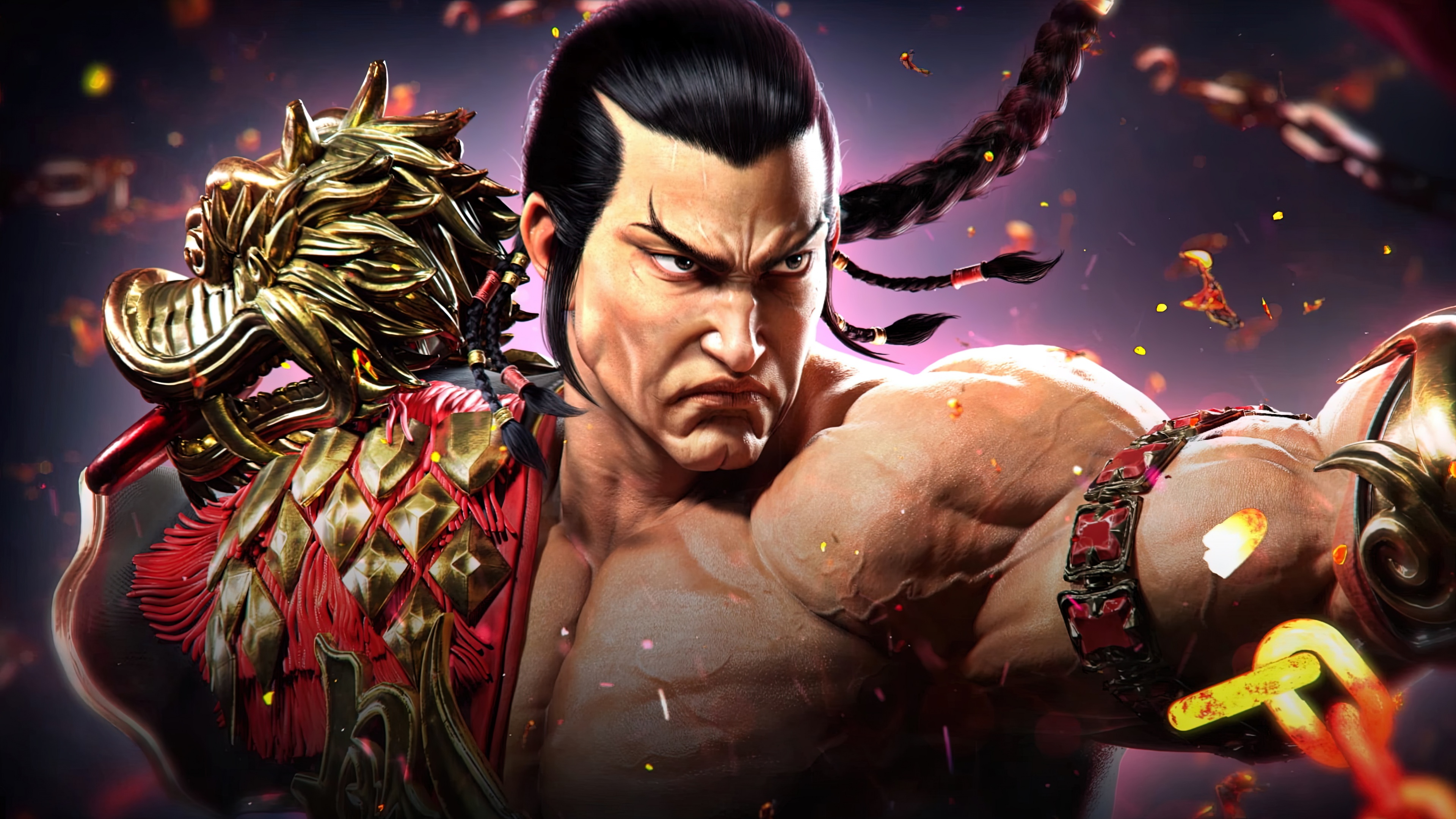A cinematic and high-resolution depiction of the character Feng Wei from the fighting game Tekken 8.