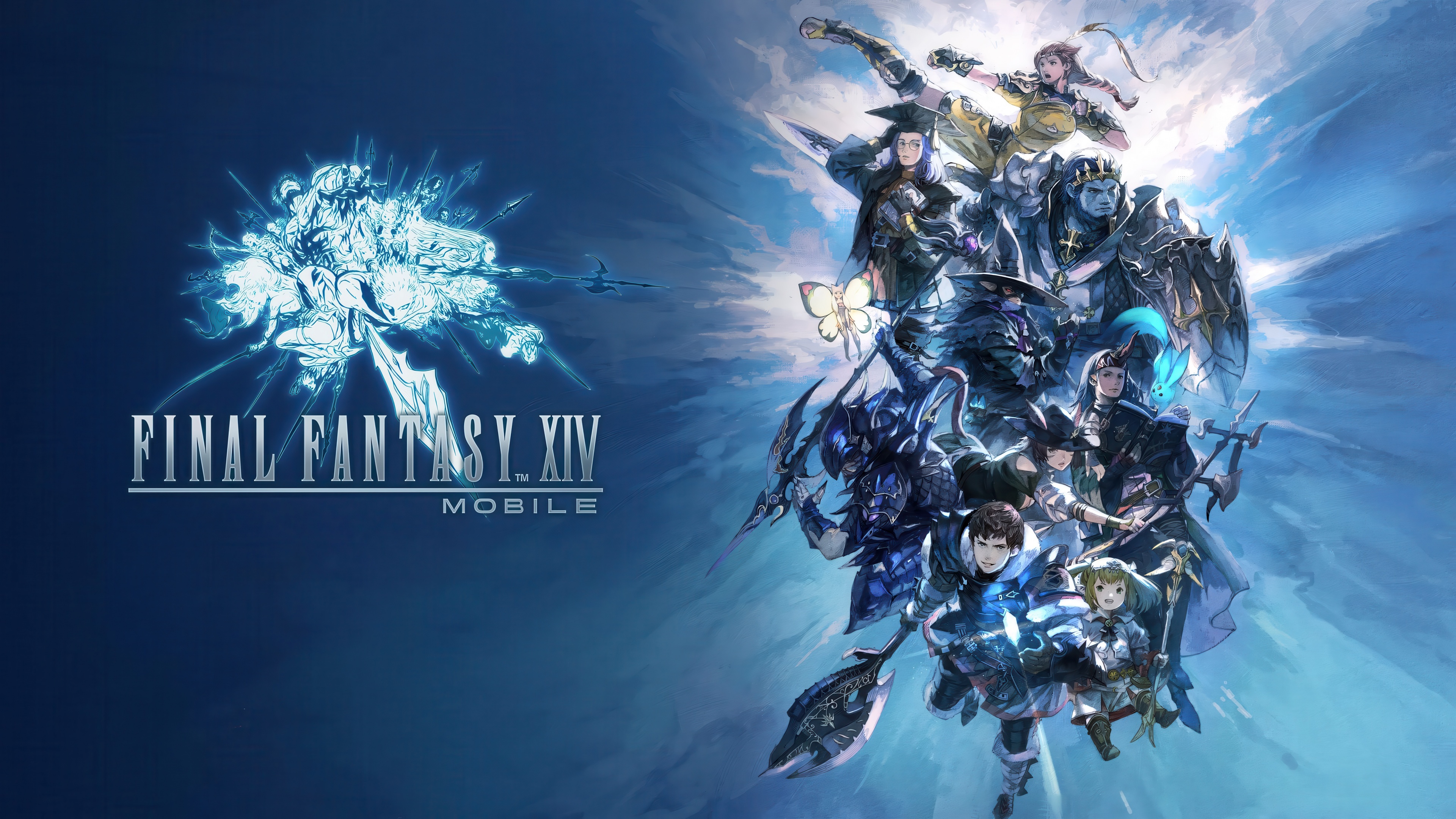 Detailed fantasy adventurer character art inspired by Final Fantasy XIV for mobile platforms.
