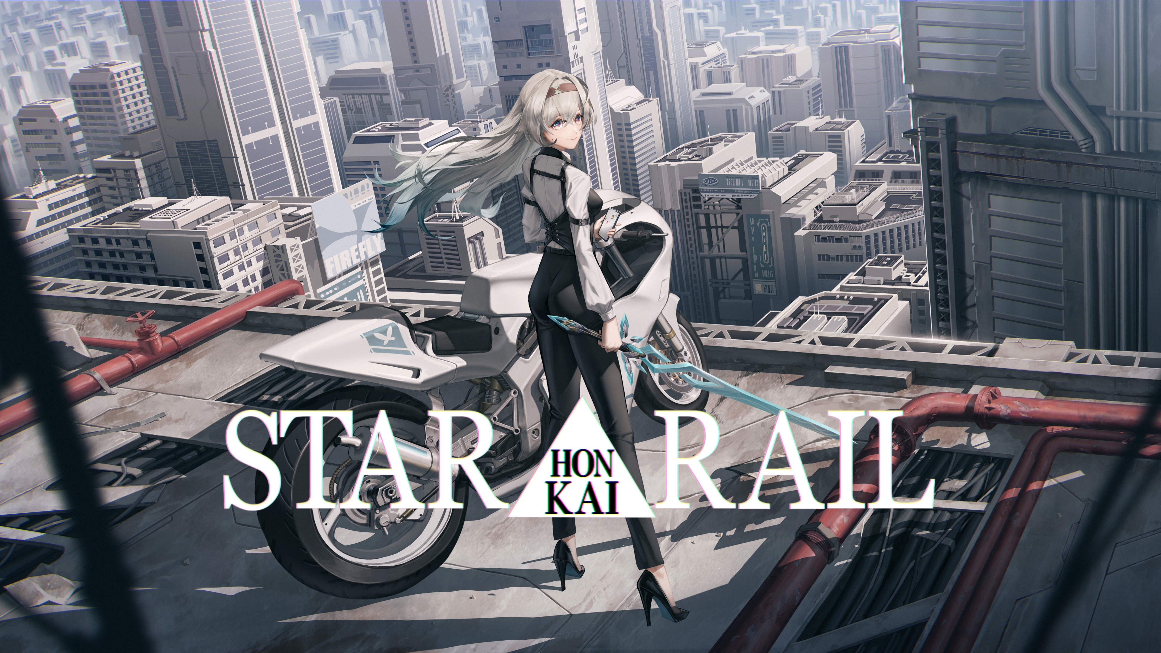 A high-resolution anime portrait of Firefly from Honkai: Star Rail.