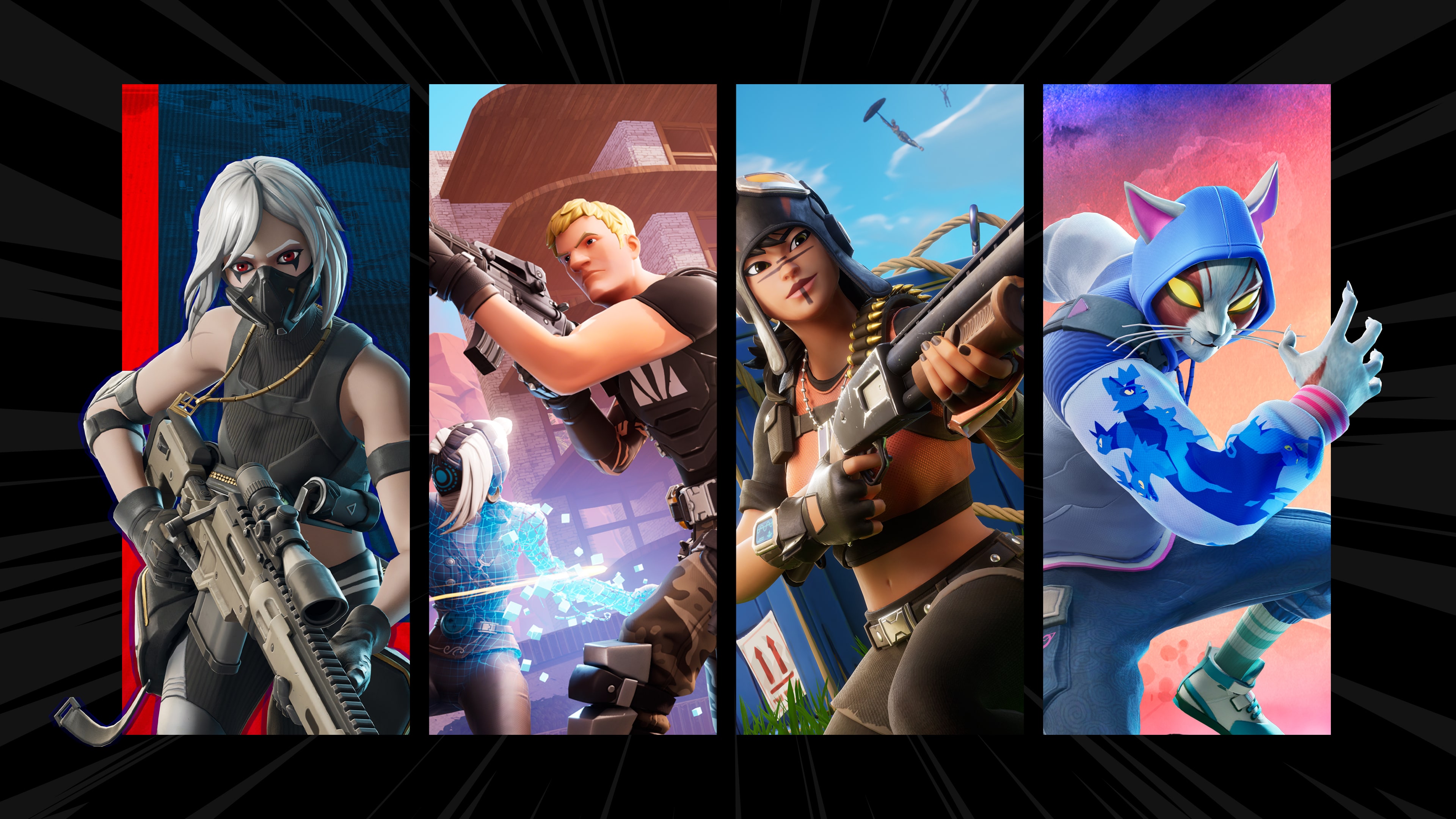 A stylized character from Fortnite Battle Royale prepared for combat in a colorful, high-stakes gaming environment.