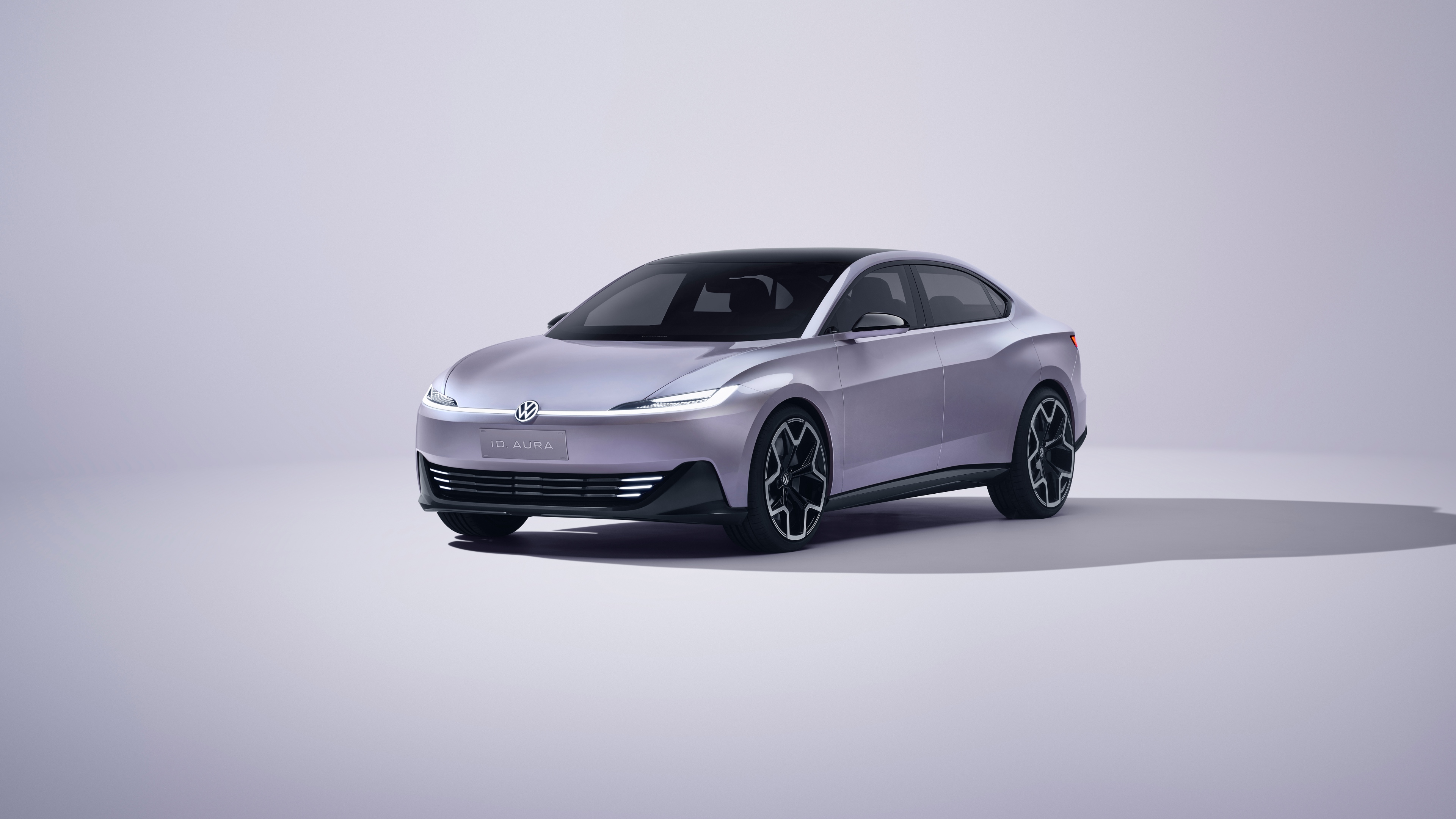 A group of sleek, high-tech electric cars driving through a modern city street, rendered in ultra-high 8K resolution.