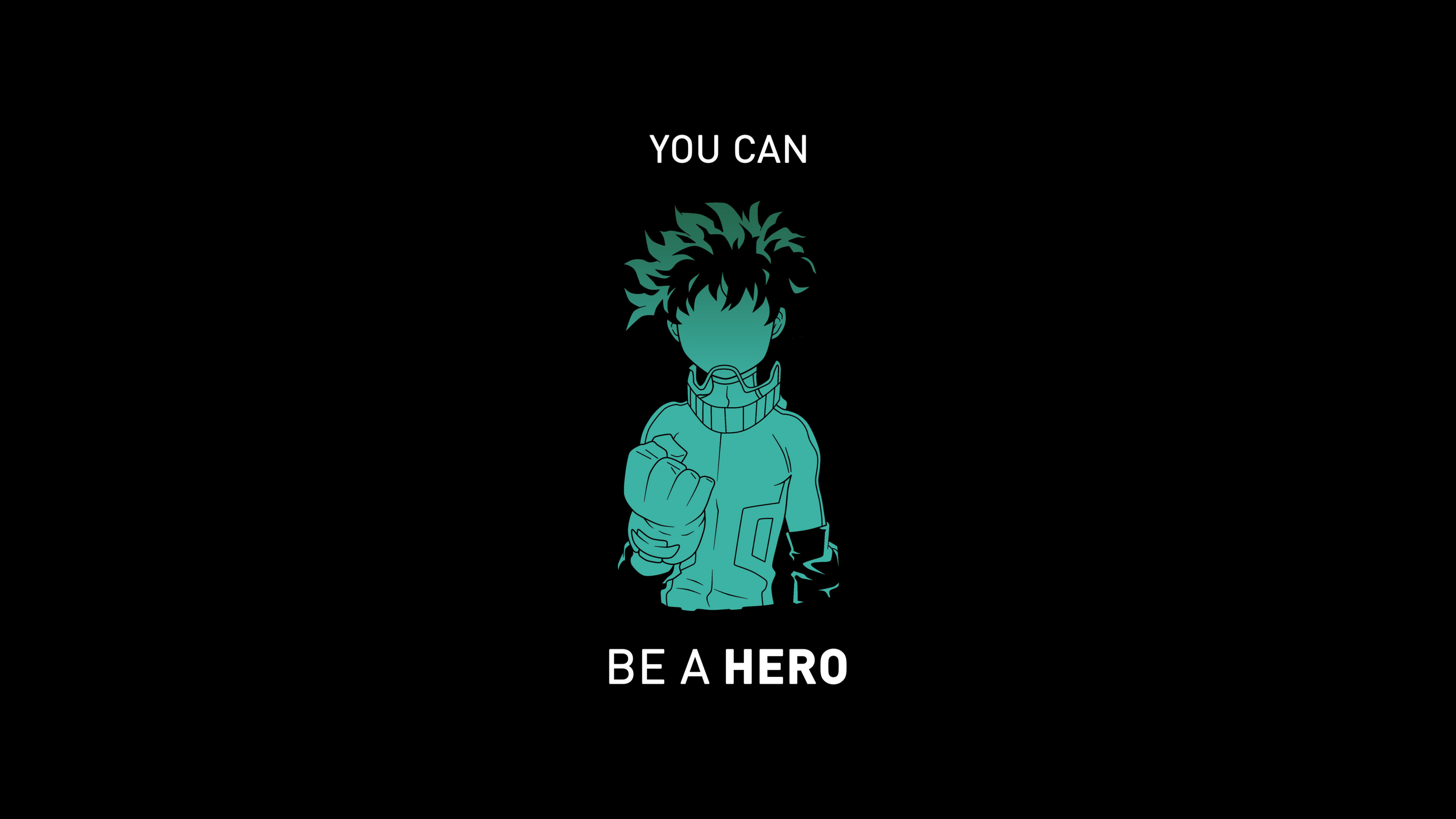 A cinematic 5K portrait of Izuku Midoriya from My Hero Academia against a dark black background.