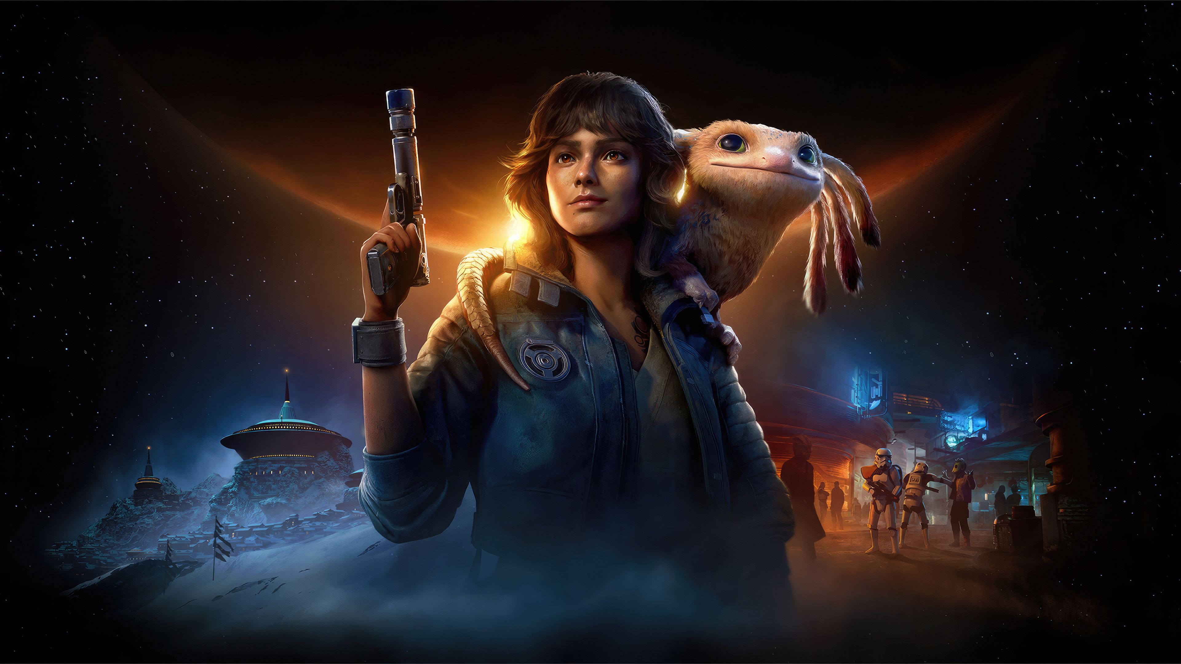 Cinematic poster of Kay Vess from the video game Star Wars Outlaws
