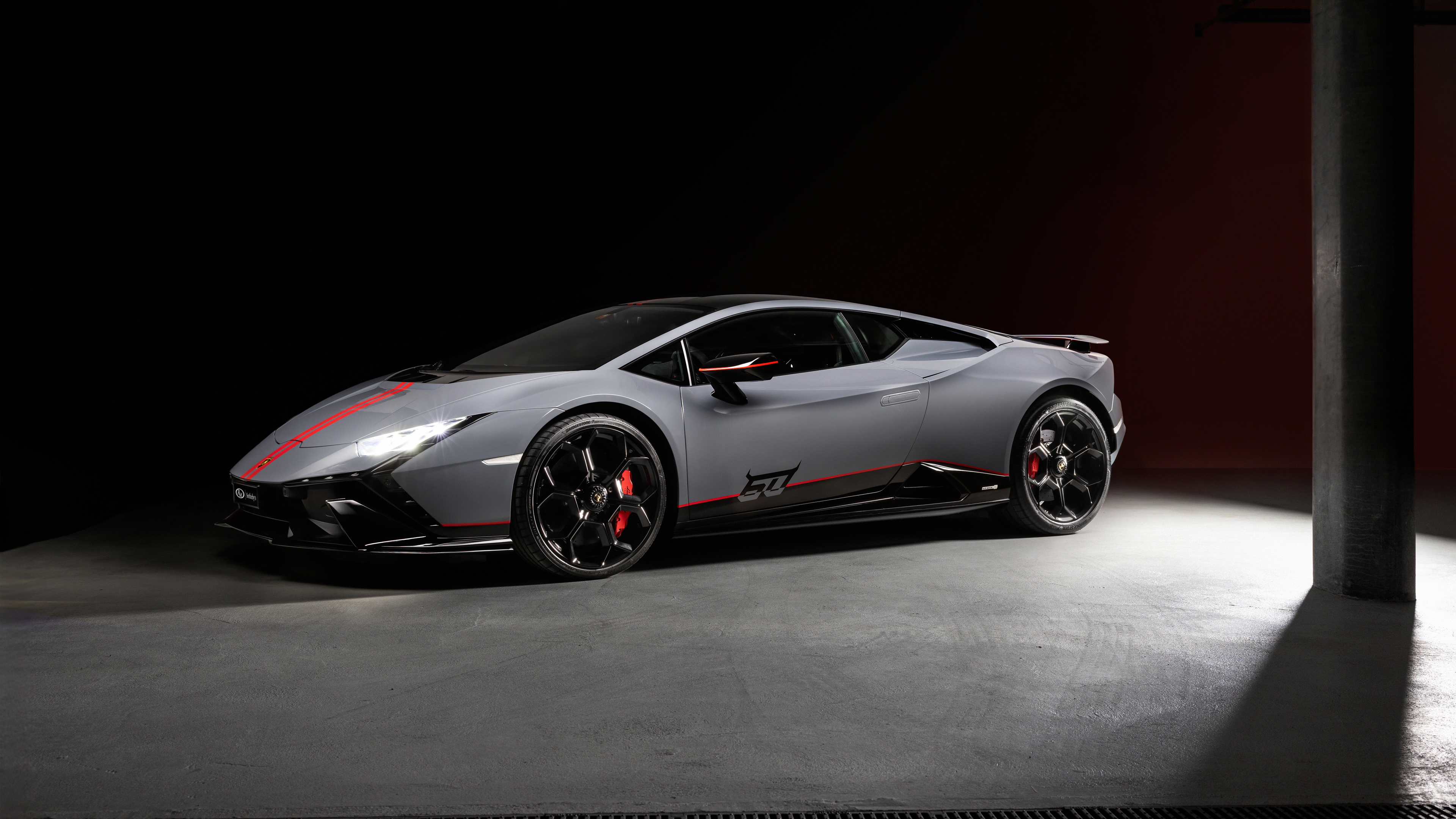 A high-resolution, detailed view of a Lamborghini Huracán Tecnica Special Edition supercar.