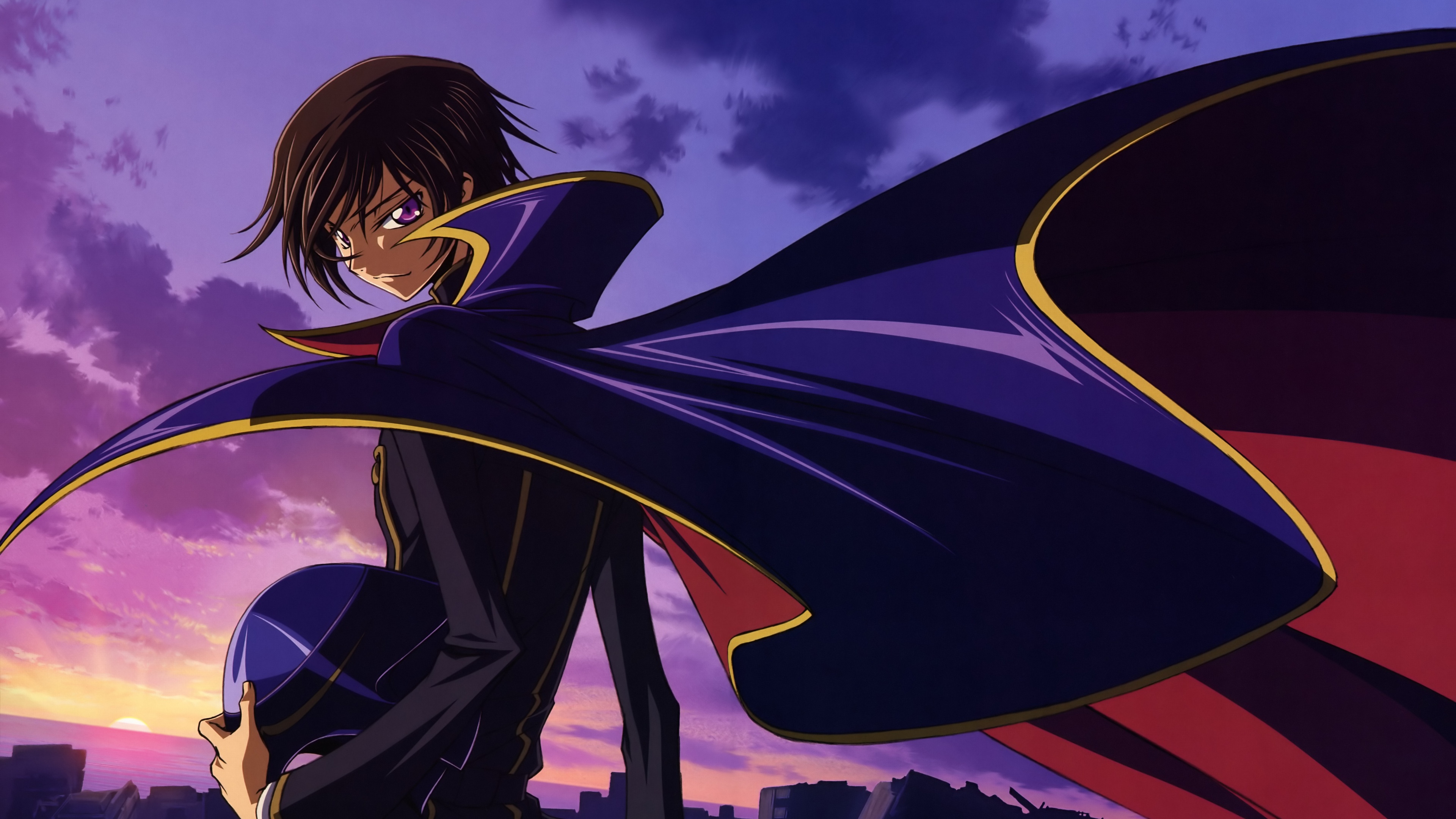 A detailed portrait of Lelouch Lamperouge from the anime series Code Geass