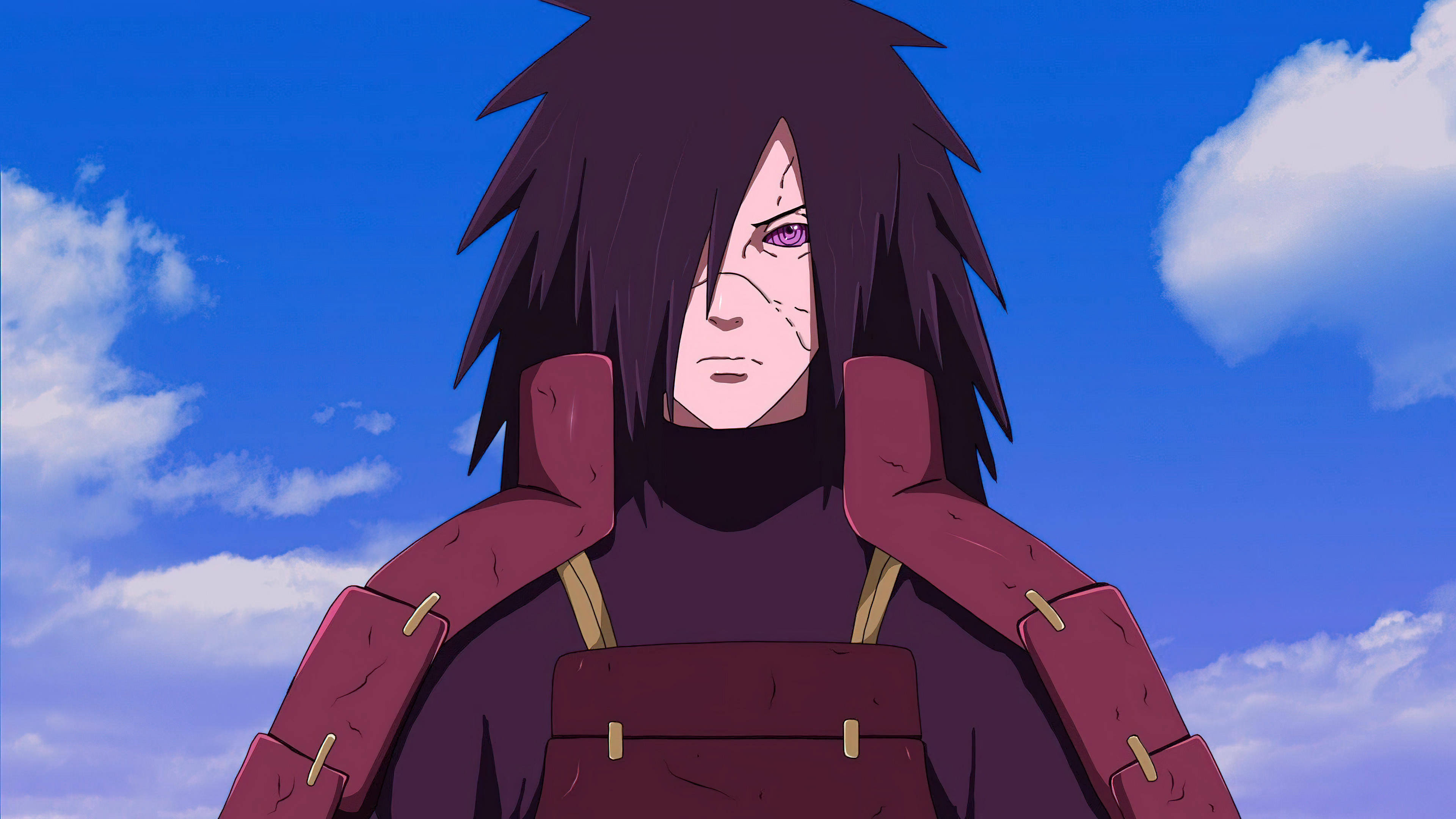 A detailed piece of artwork featuring Madara Uchiha from the anime Naruto.