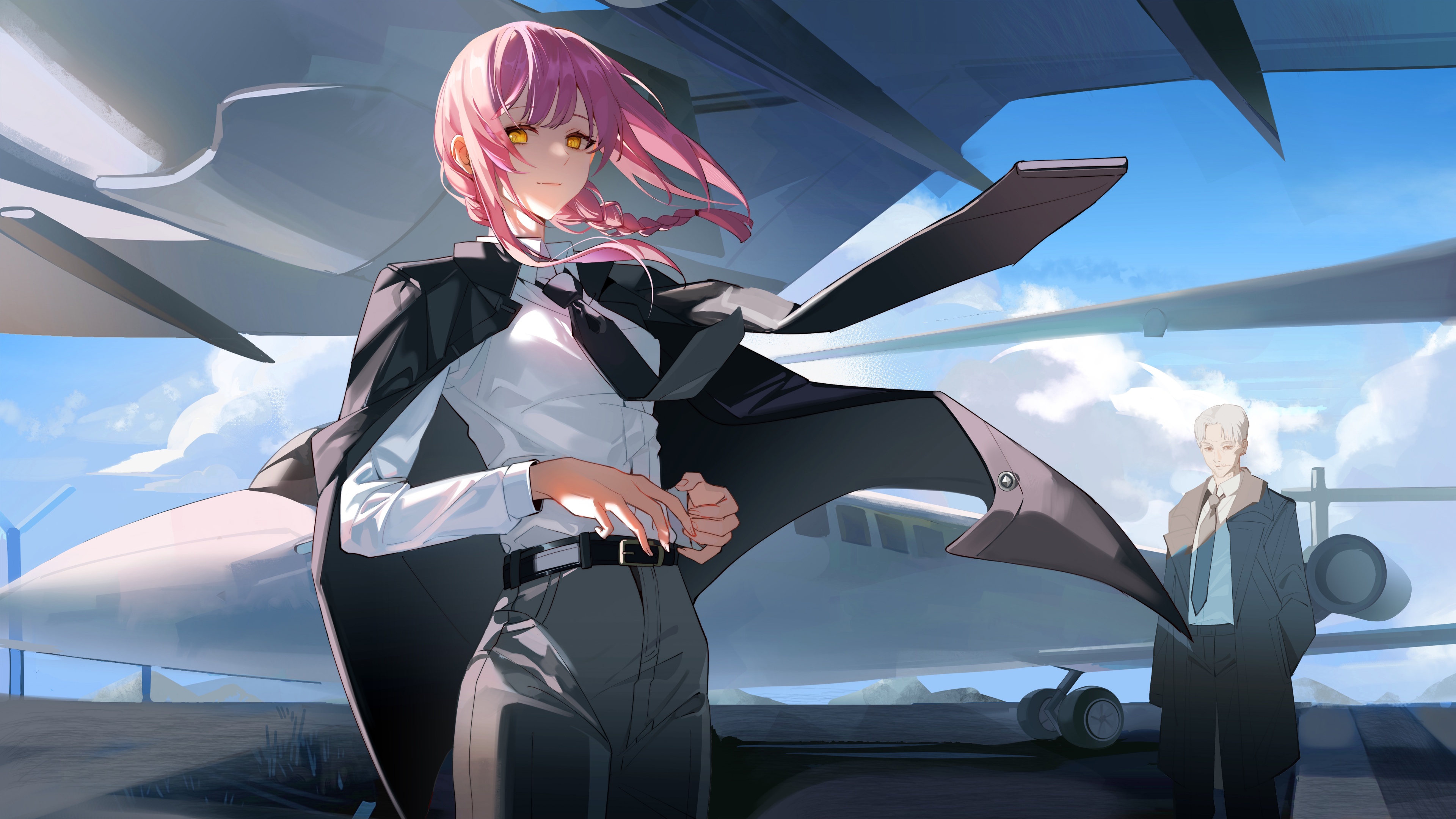 A high-resolution 8K portrait of Makima from the series Chainsaw Man