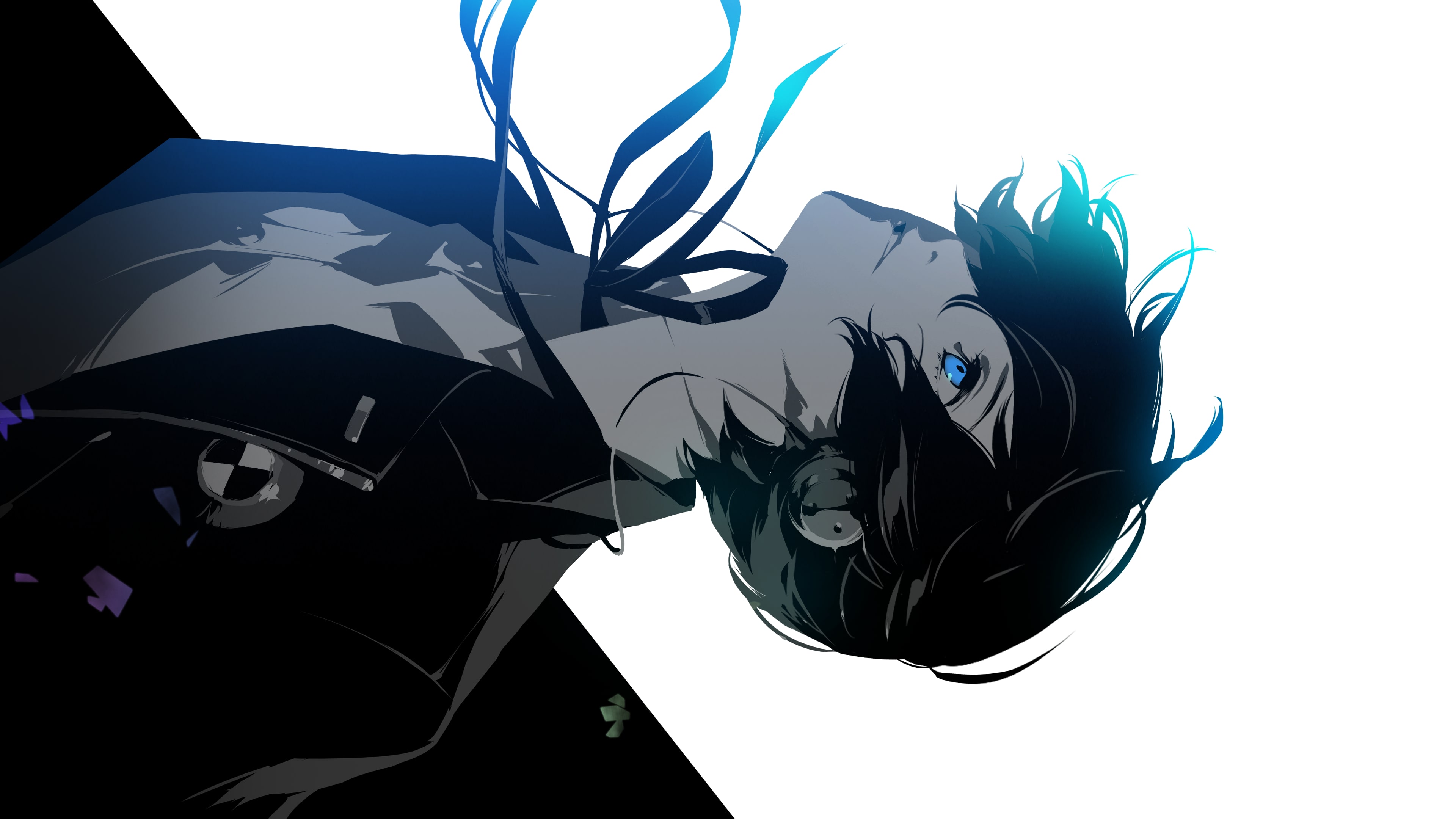 Black and white portrait of Makoto Yuki from Persona 3 Reload.