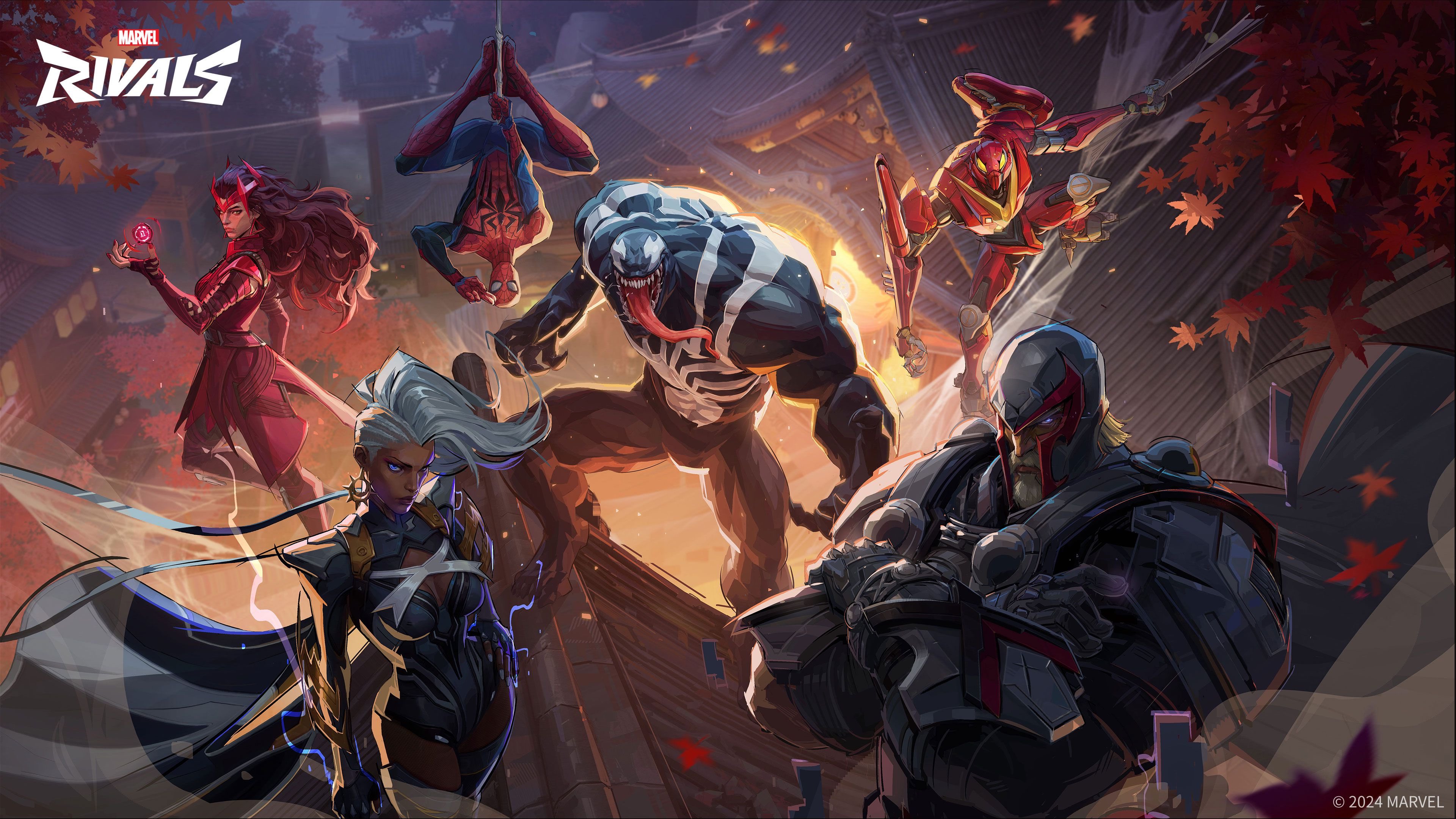 Stylized digital artwork of a character from the video game Marvel Rivals in a dynamic action pose.