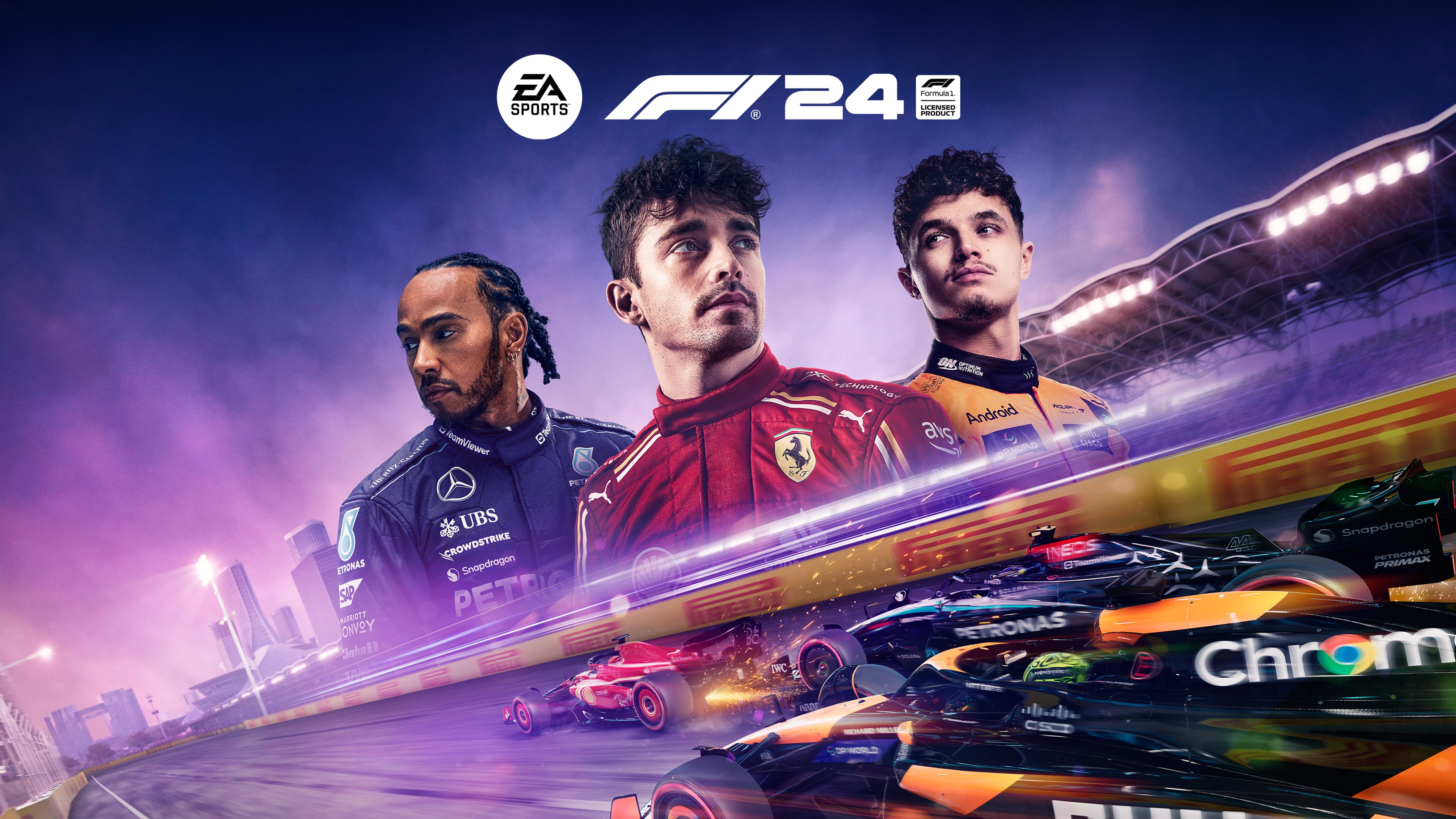 Max Verstappen driving a Formula 1 car in the F1 24 video game