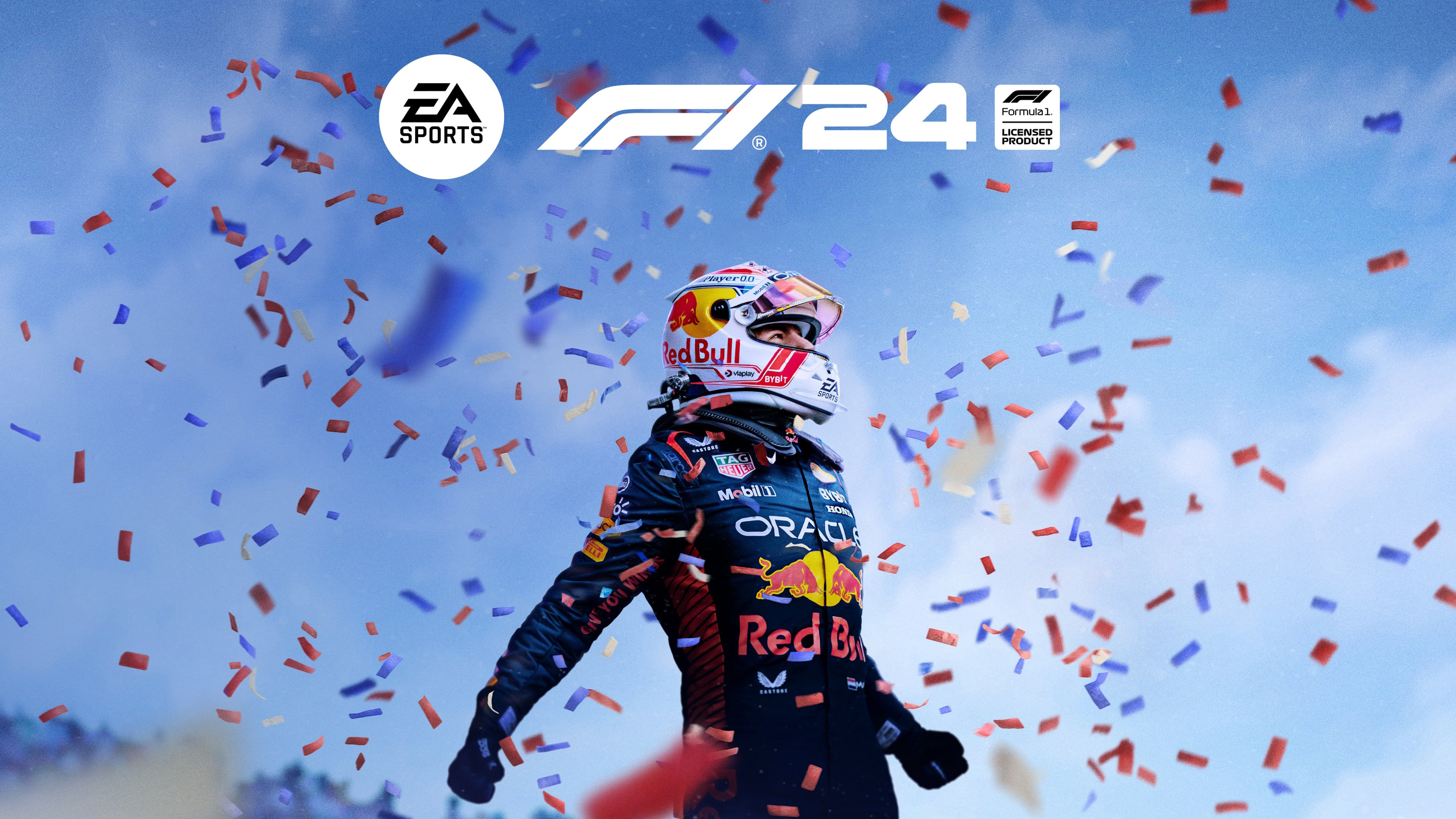 Max Verstappen driving a Formula 1 car in the F1 24 video game