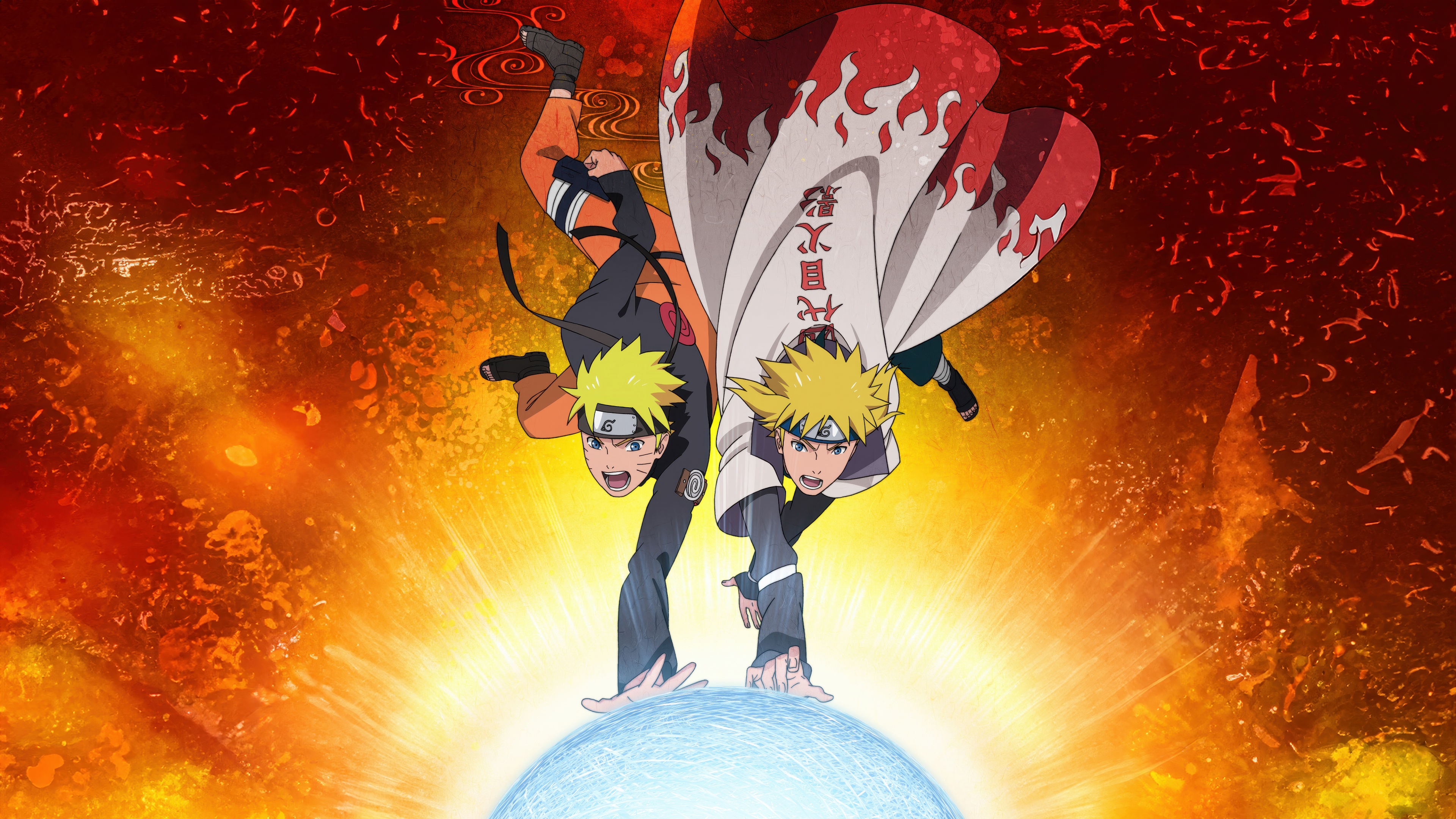 Minato Namikaze and Naruto Uzumaki from the anime Naruto Shippuden