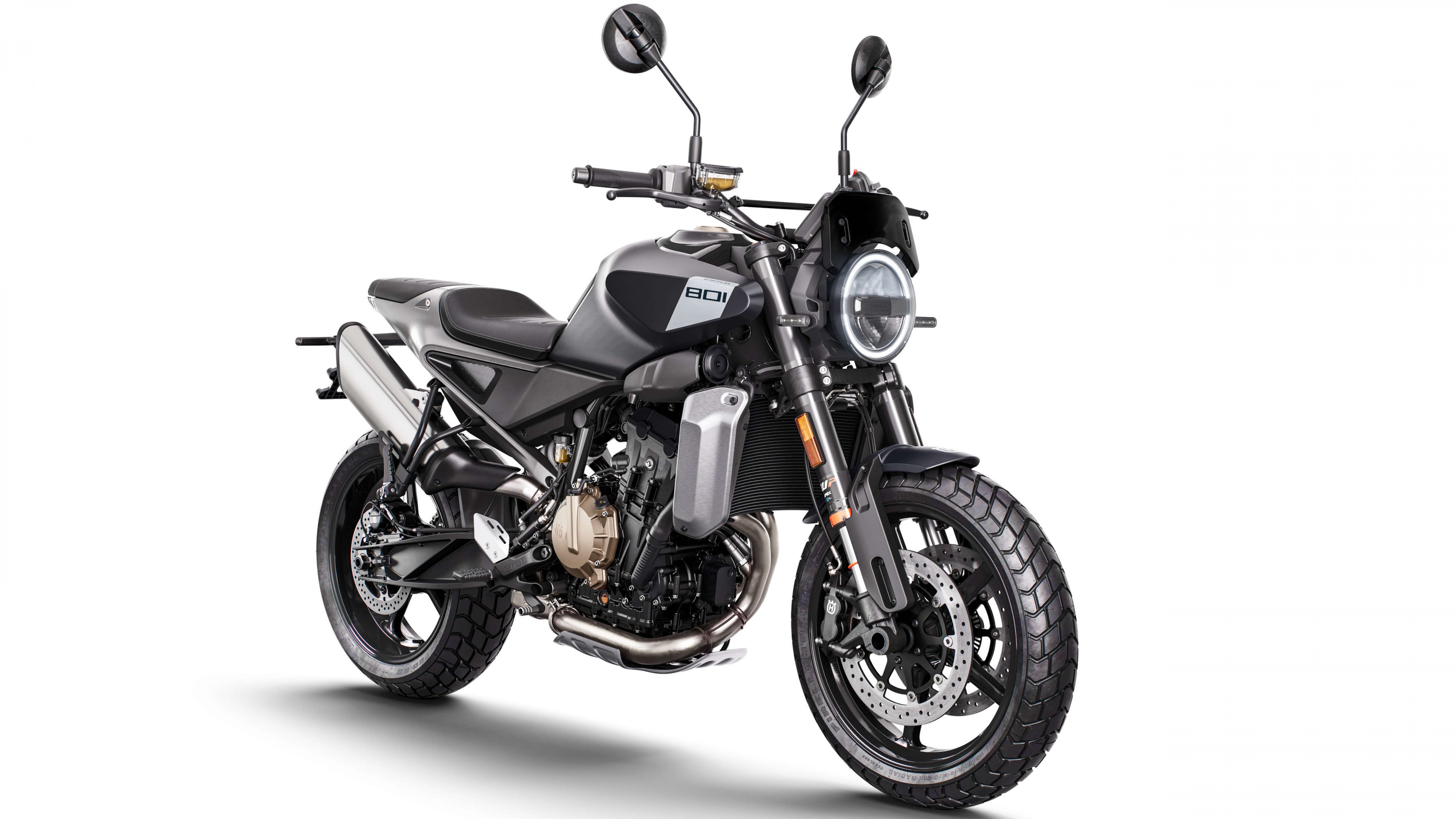 A high-resolution 5K image of a modern 2024 motorcycle isolated on a plain white background.