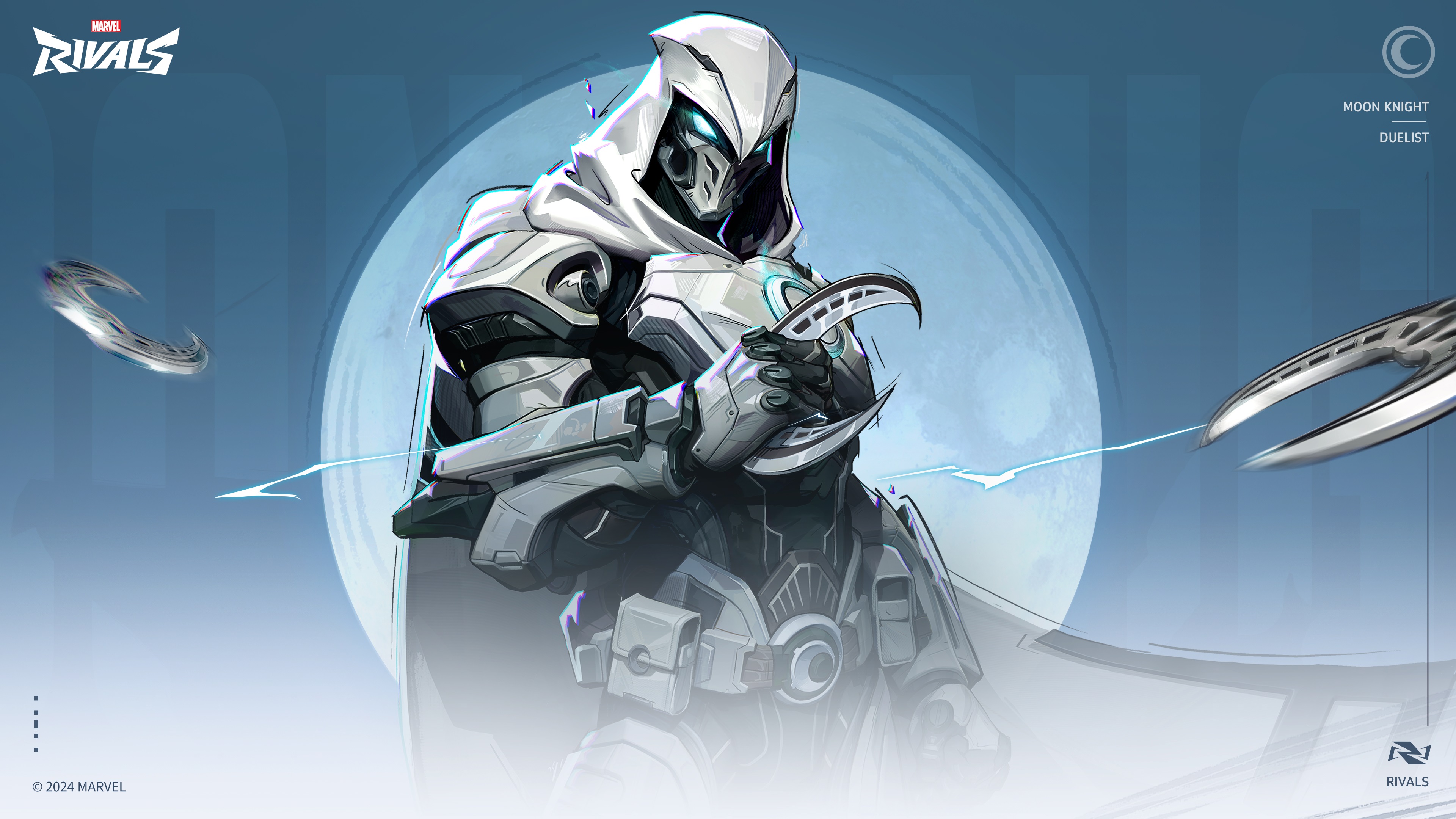Moon Knight character art from the game Marvel Rivals.