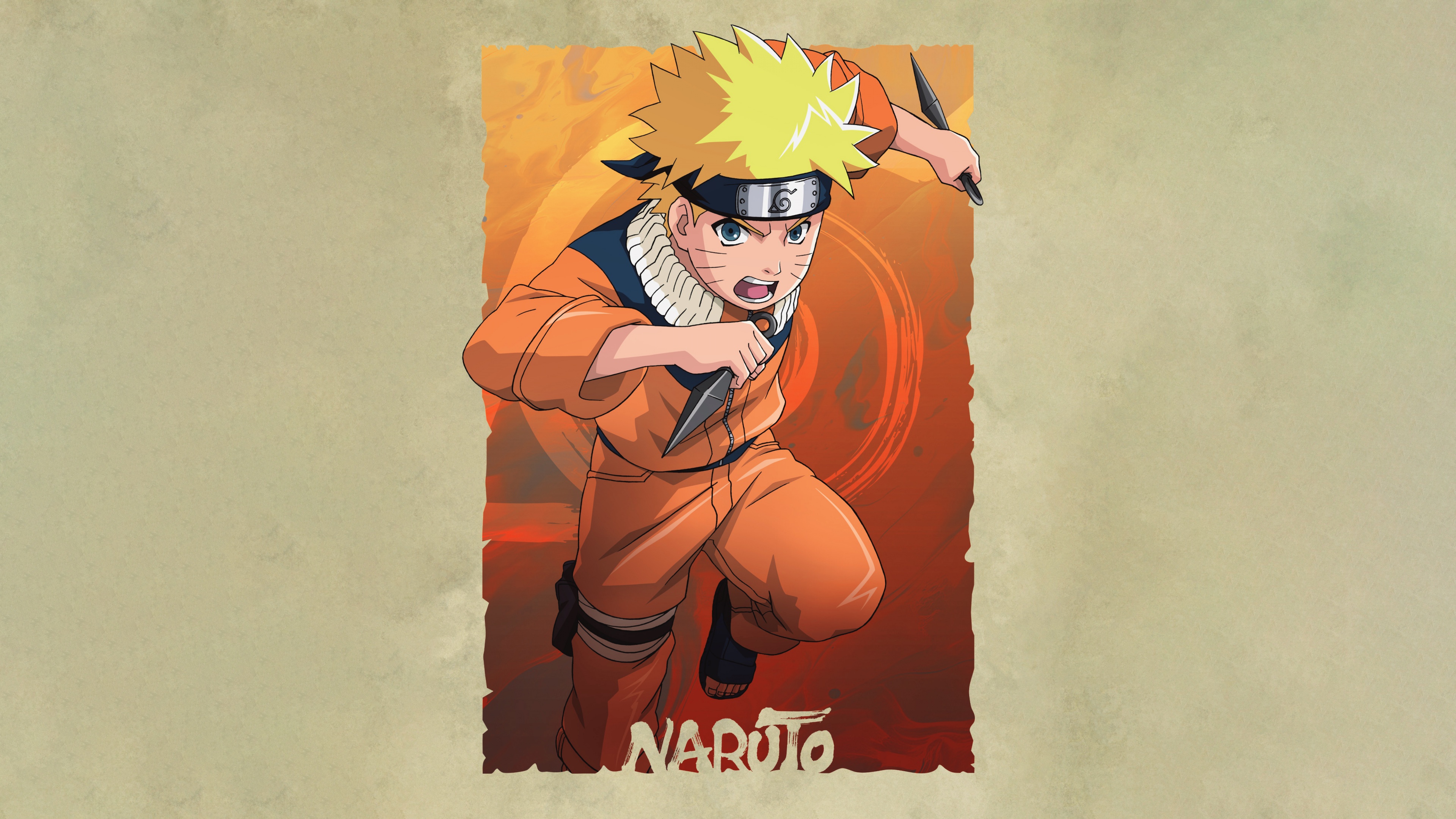 High-definition 5K cinematic poster of Naruto Uzumaki from the Naruto anime series