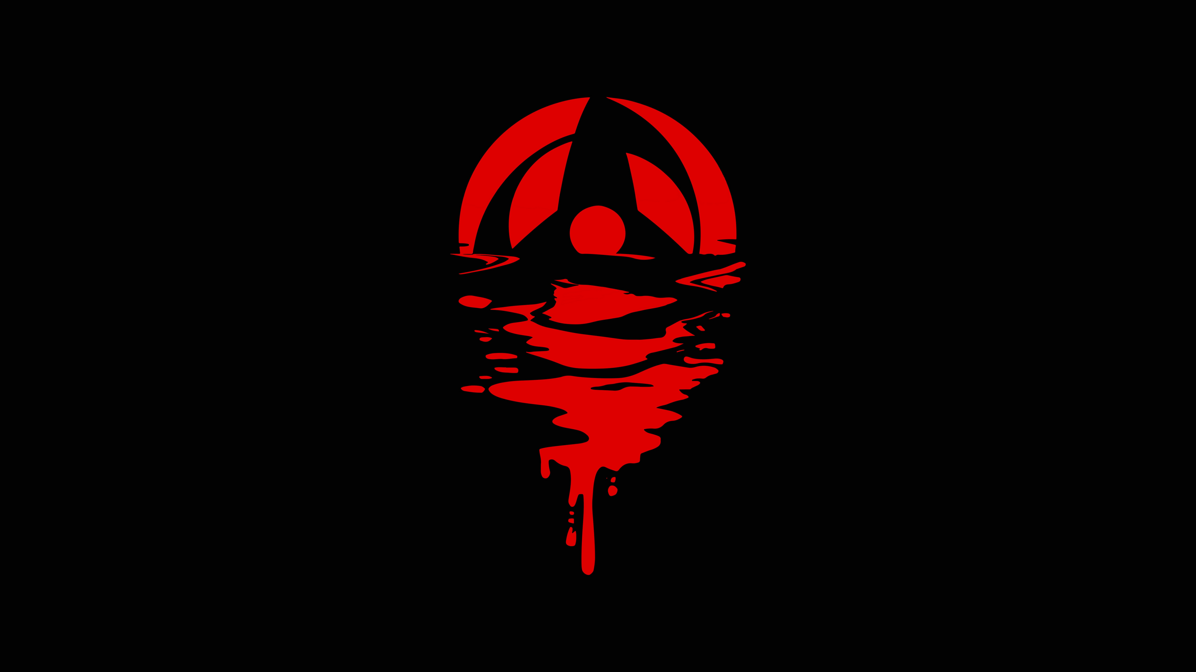 Close-up of Obito Uchiha's Mangekyo Sharingan eye from the Naruto anime series on a black background.