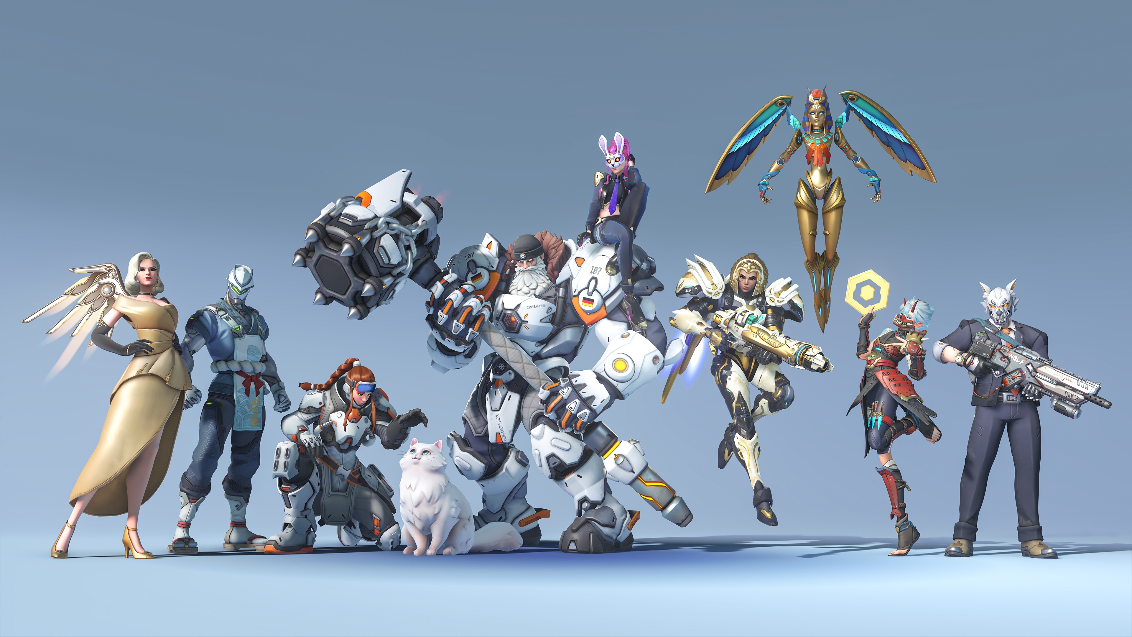 Iconic heroes from Overwatch 2 in a dynamic, action-packed setting.