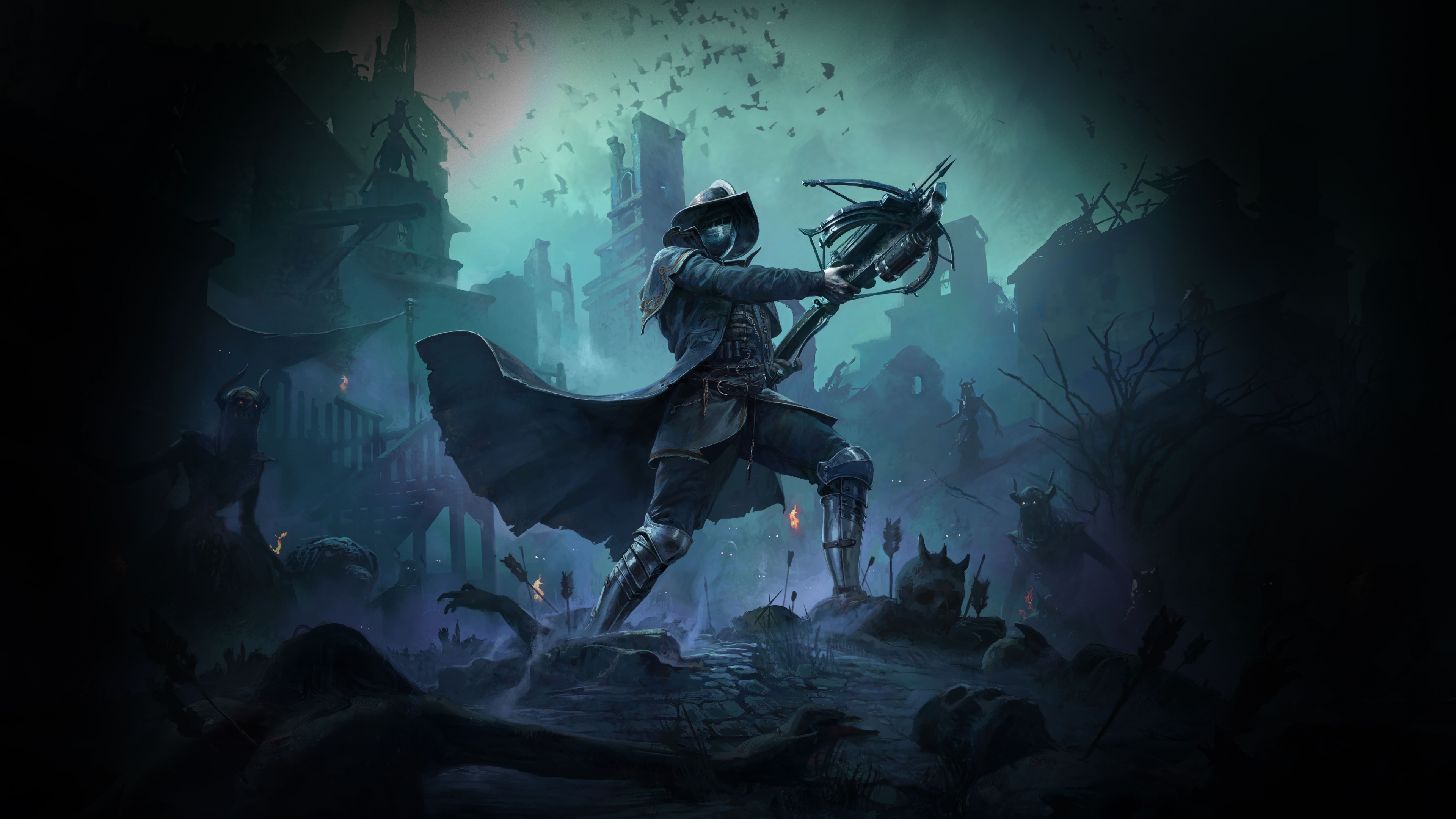 A gritty, armored character from the game Path of Exile 2 standing in a dark, moody landscape.