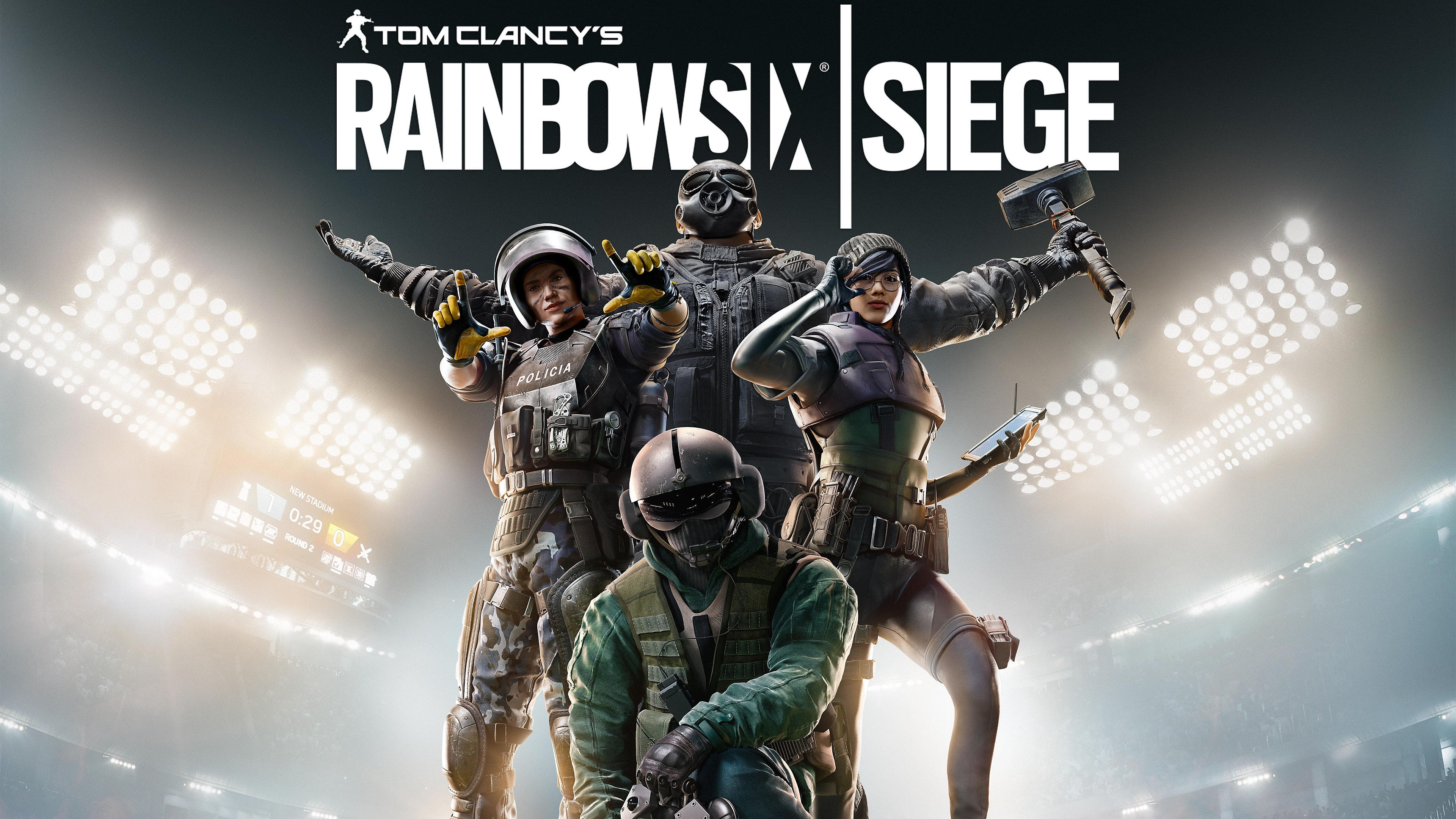 A tactical operator from Rainbow Six Siege equipped with combat gear and weaponry in a professional game key art style.