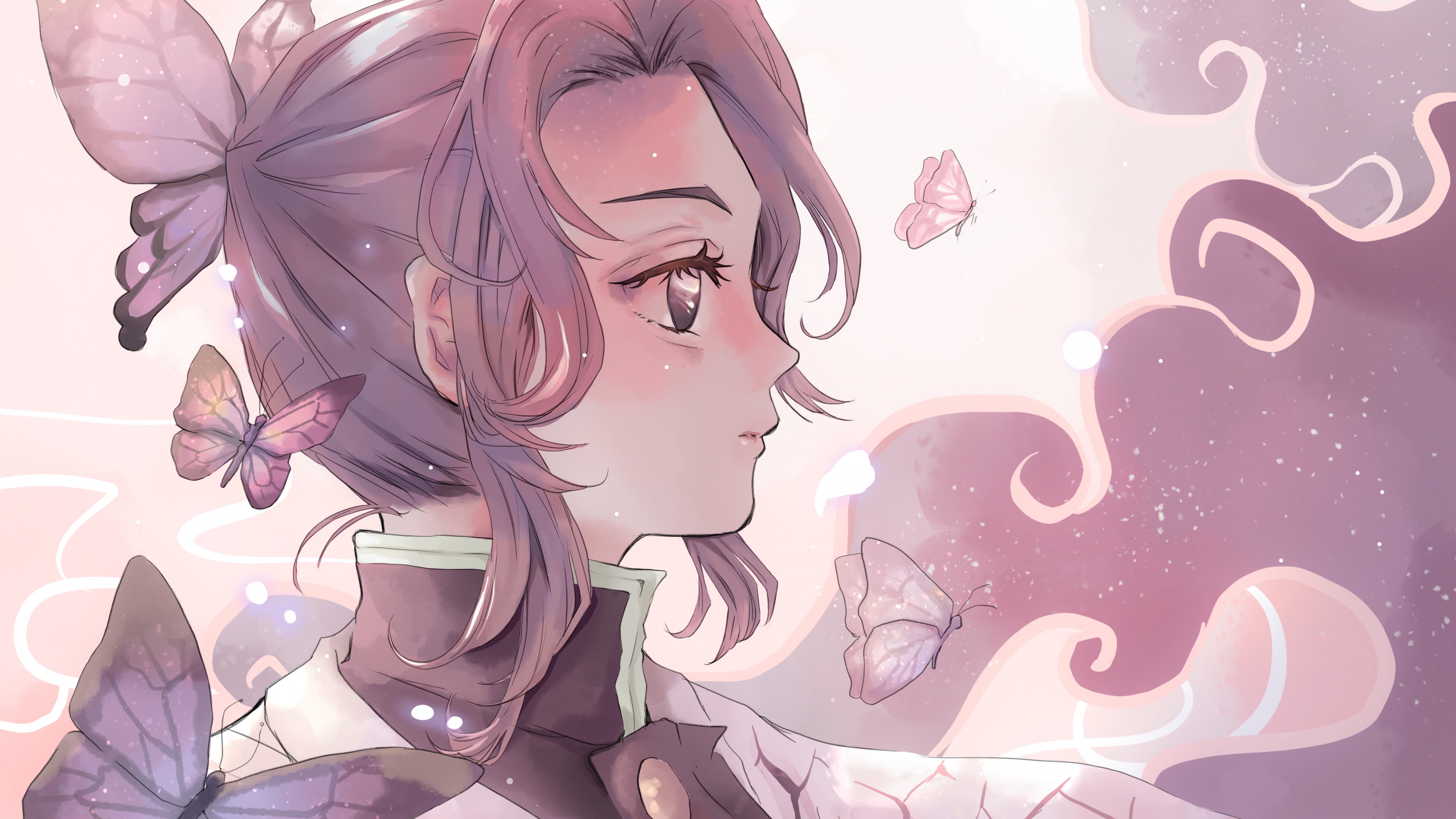 Shinobu Kocho from Demon Slayer: Kimetsu no Yaiba featuring her iconic butterfly hair ornament and purple eyes