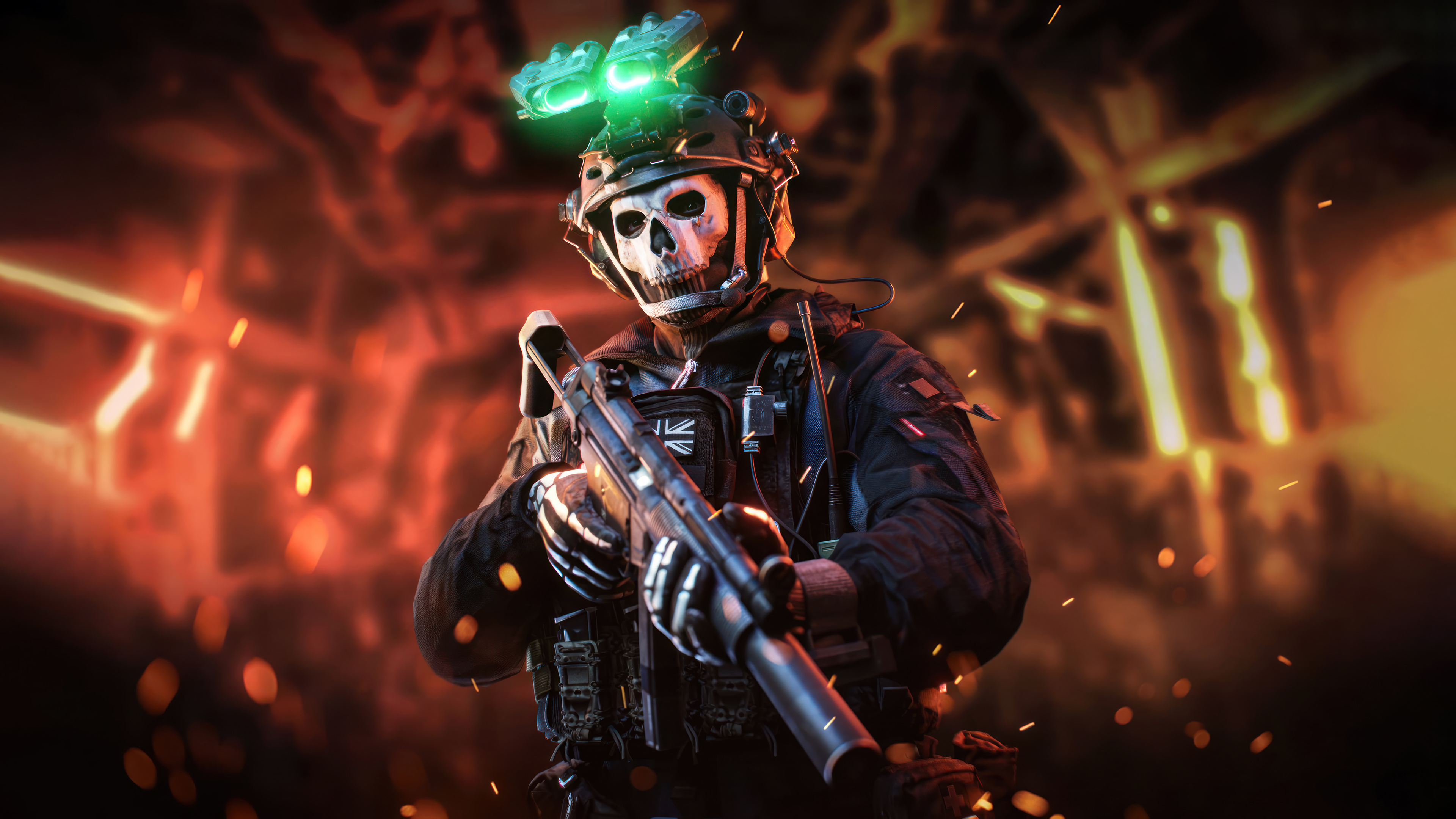 Tactical soldier Simon "Ghost" Riley wearing a skull mask from Call of Duty: Modern Warfare 3