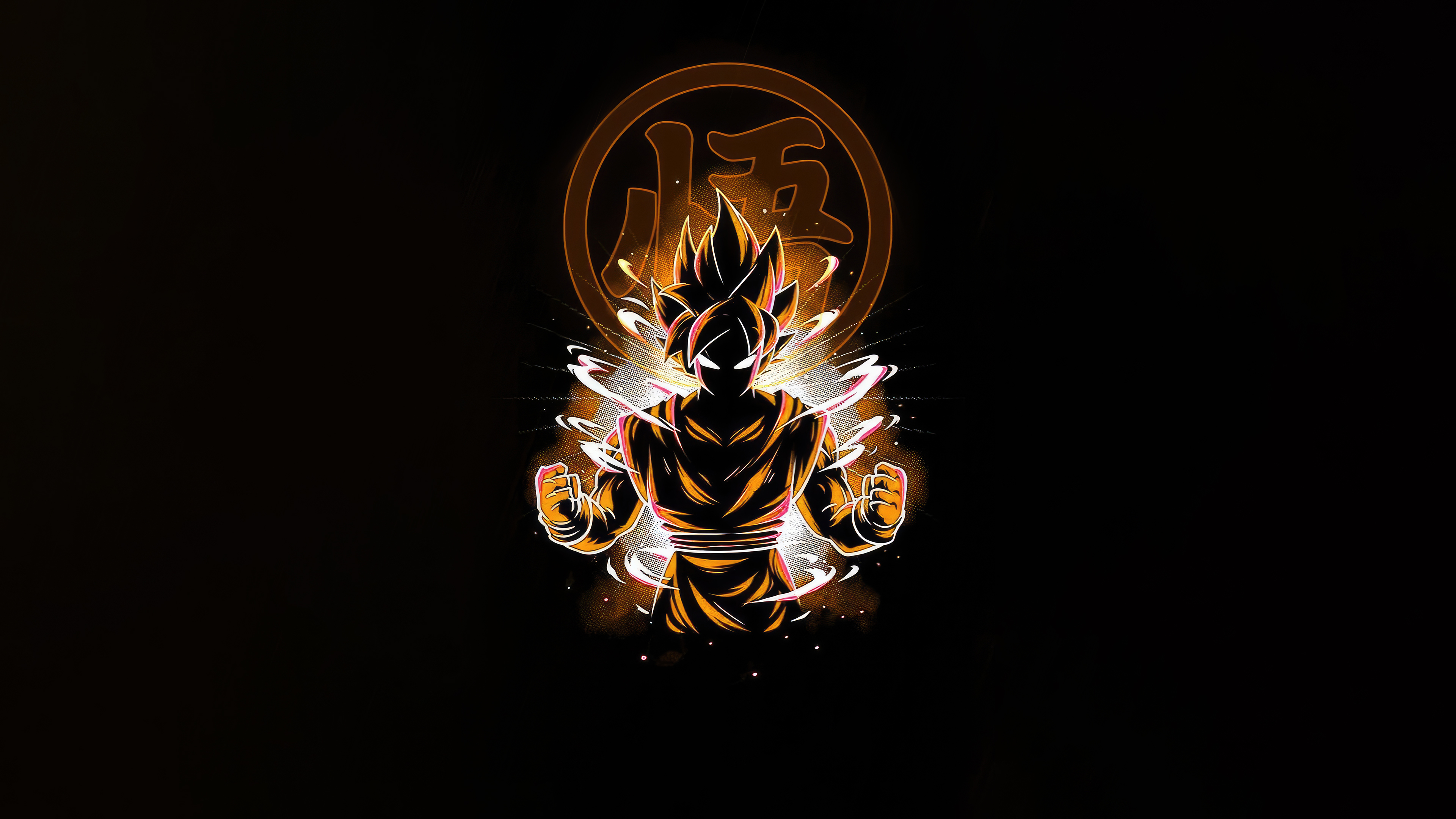 Son Goku from Dragon Ball Super on a black AMOLED background.