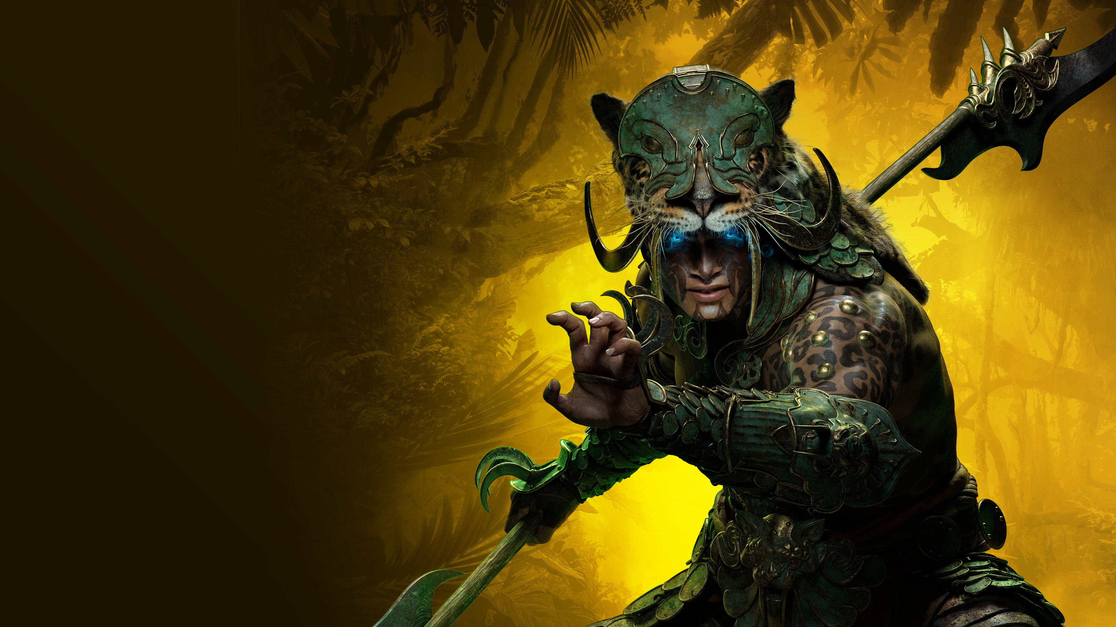 A Spiritborn warrior from Diablo IV: Vessel of Hatred featuring primal spirit energy.