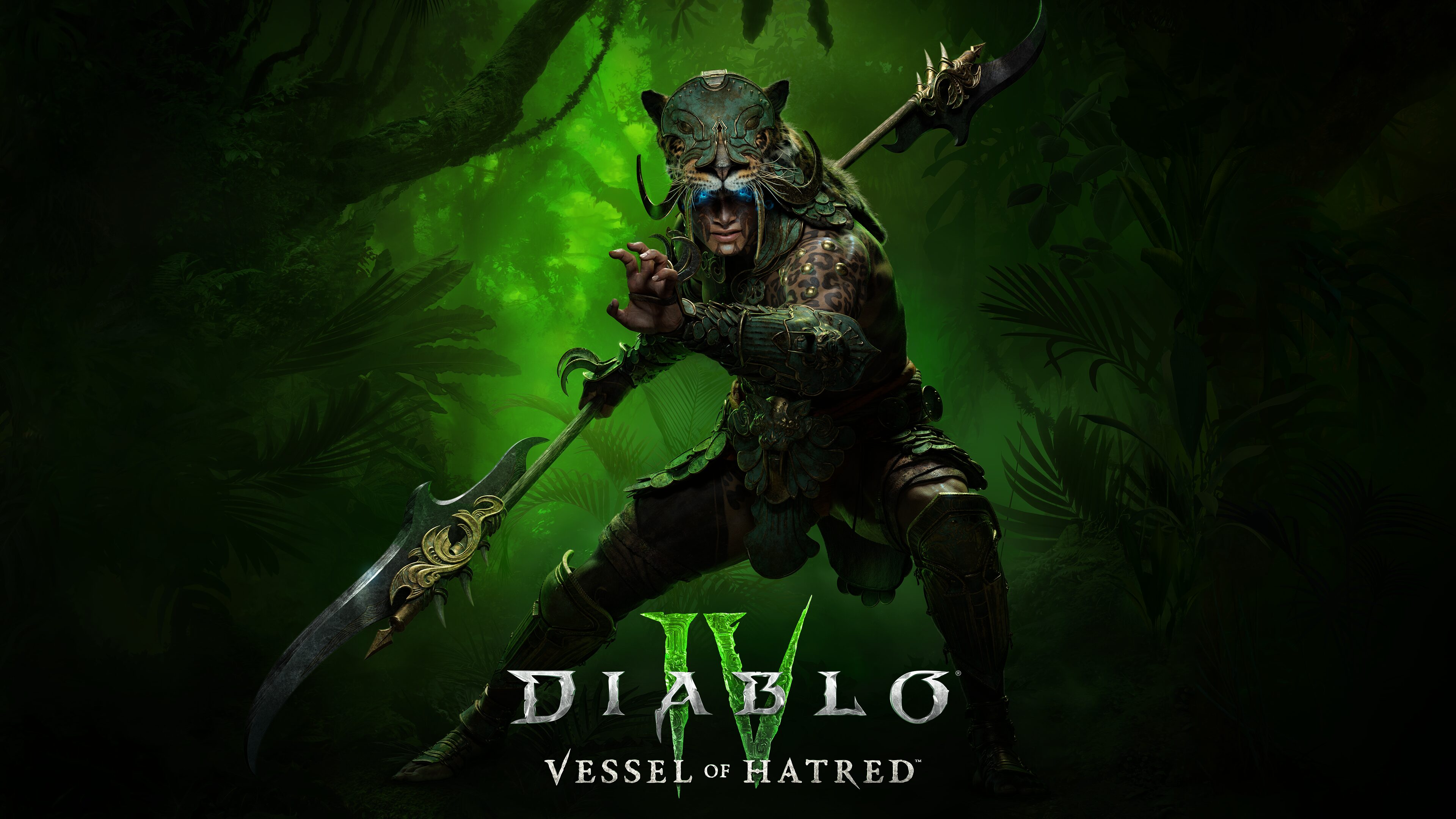 A Spiritborn character from Diablo IV: Vessel of Hatred surrounded by glowing green spiritual essence.