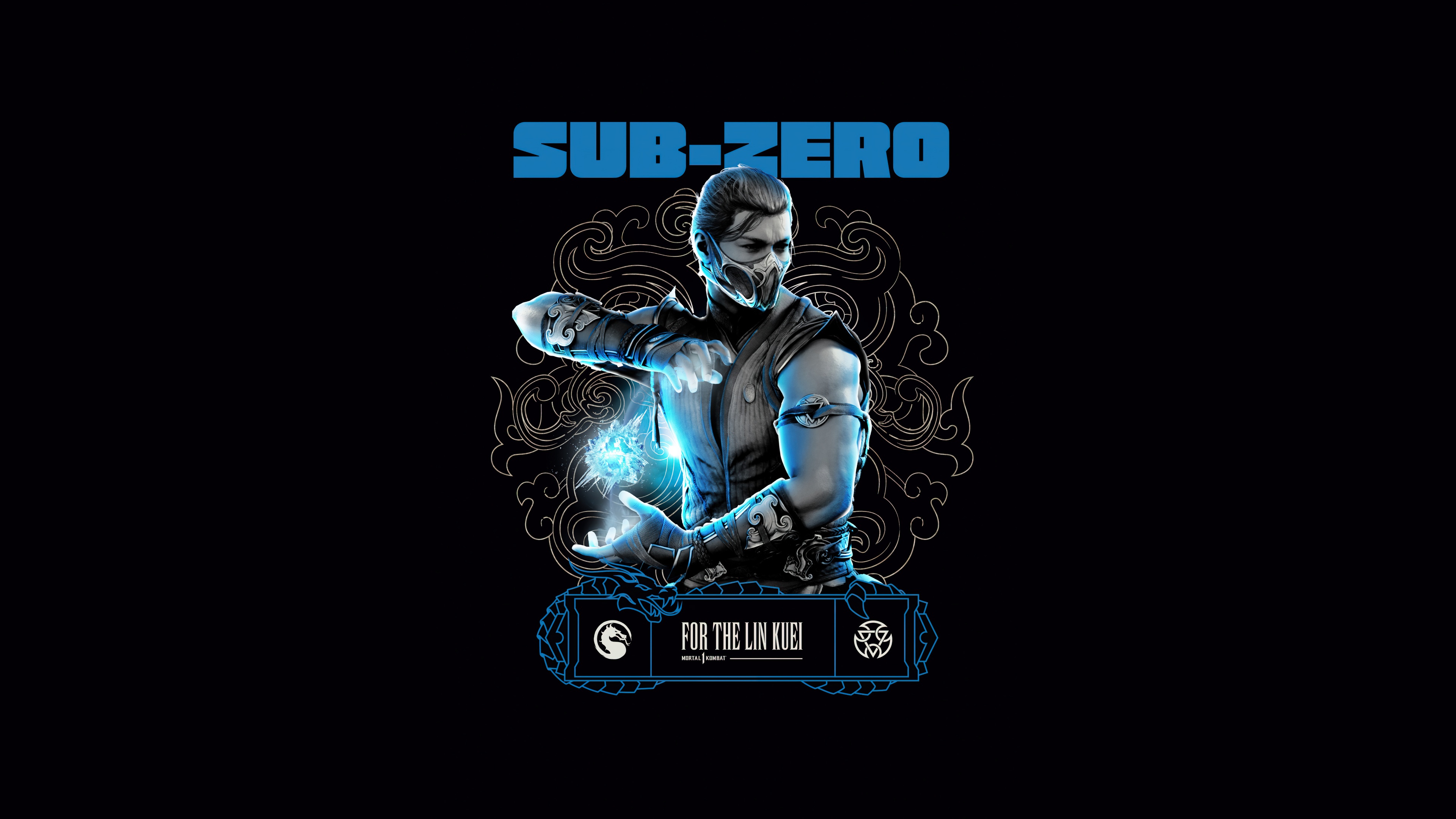 Sub-Zero from Mortal Kombat featured in high resolution against a black background with icy details