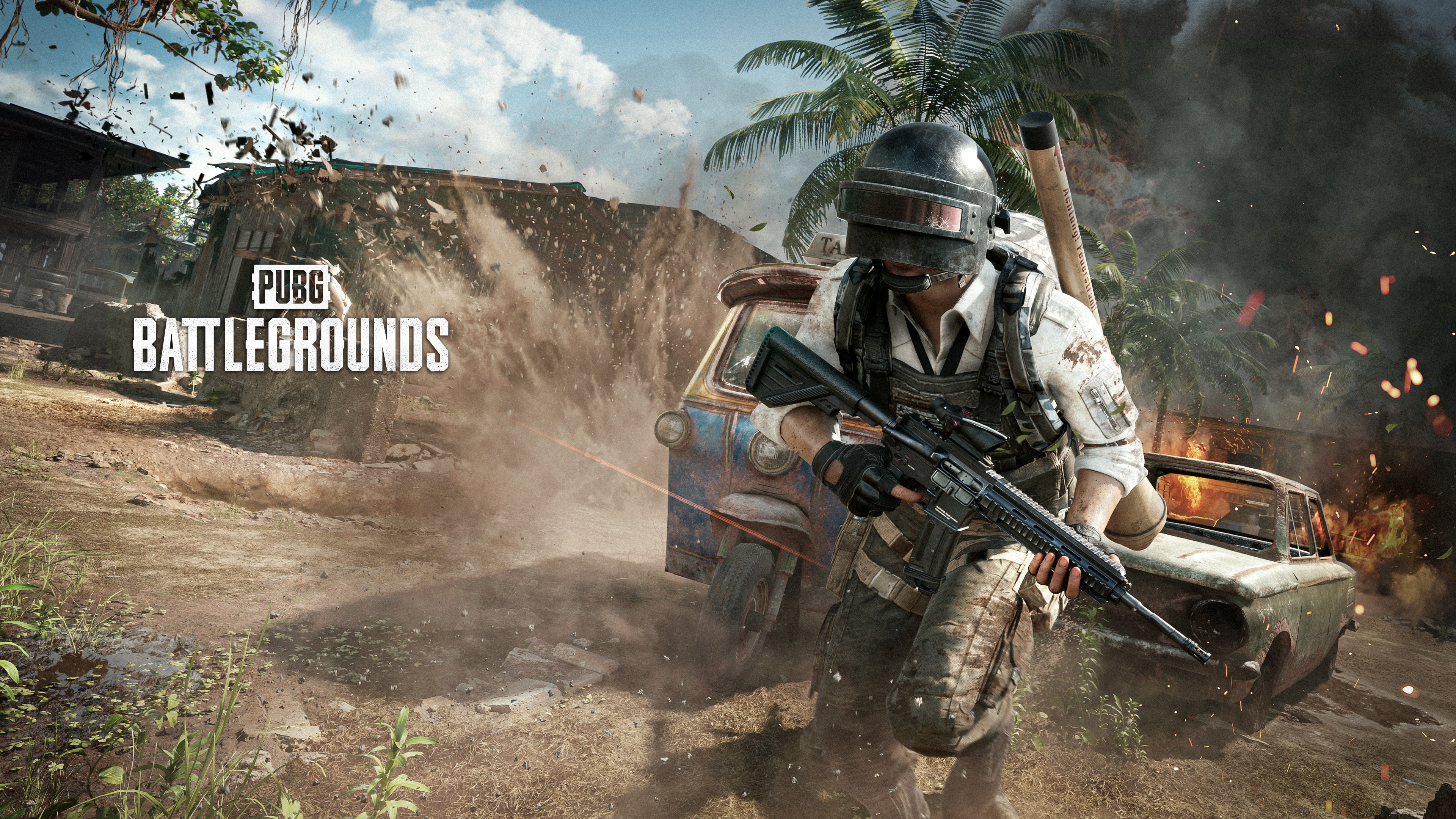A tactical soldier in combat gear prepared for battle within the PlayerUnknown's Battlegrounds environment.