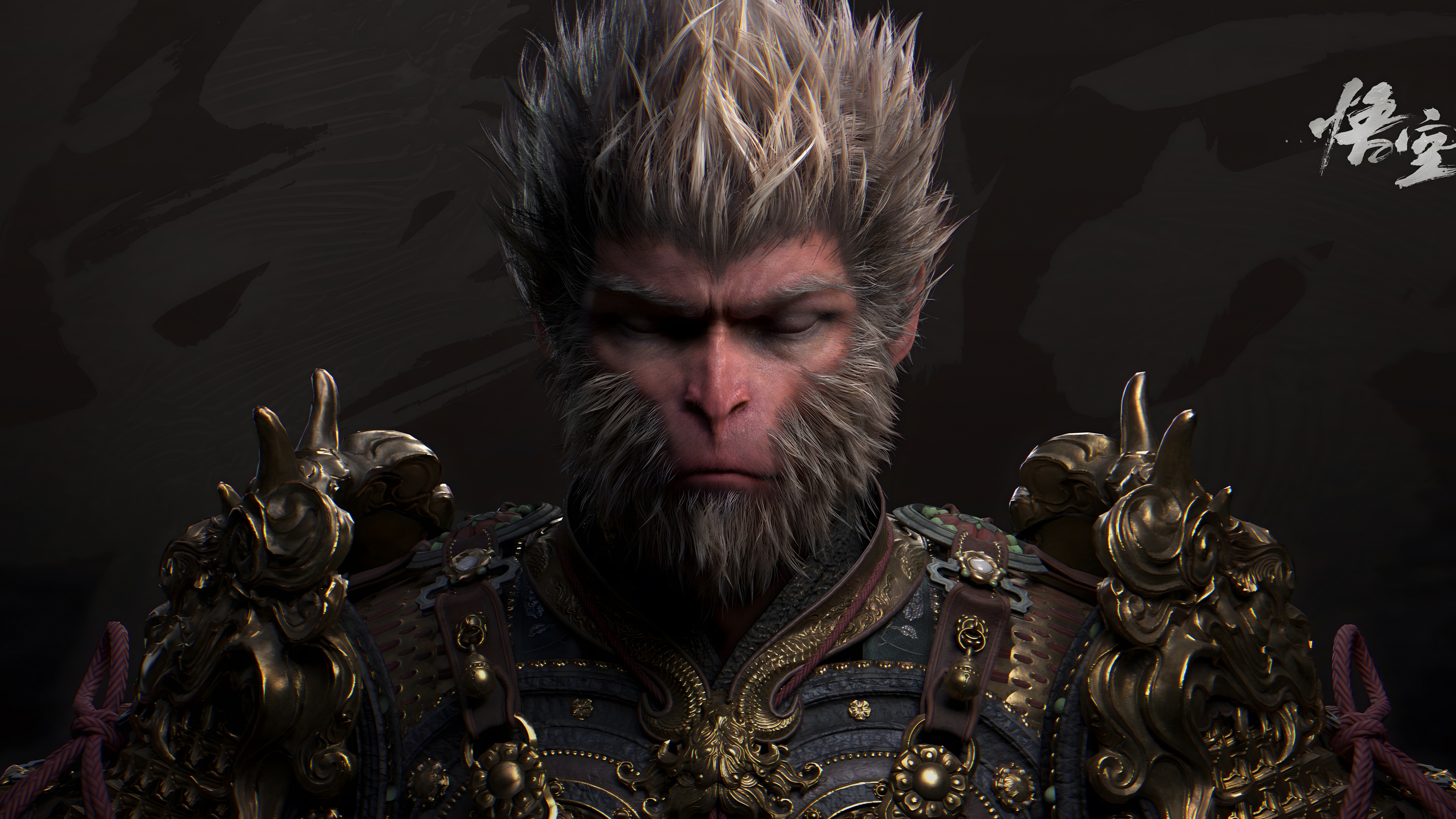 A cinematic ultra-wide shot of the Destined One from Black Myth: Wukong.