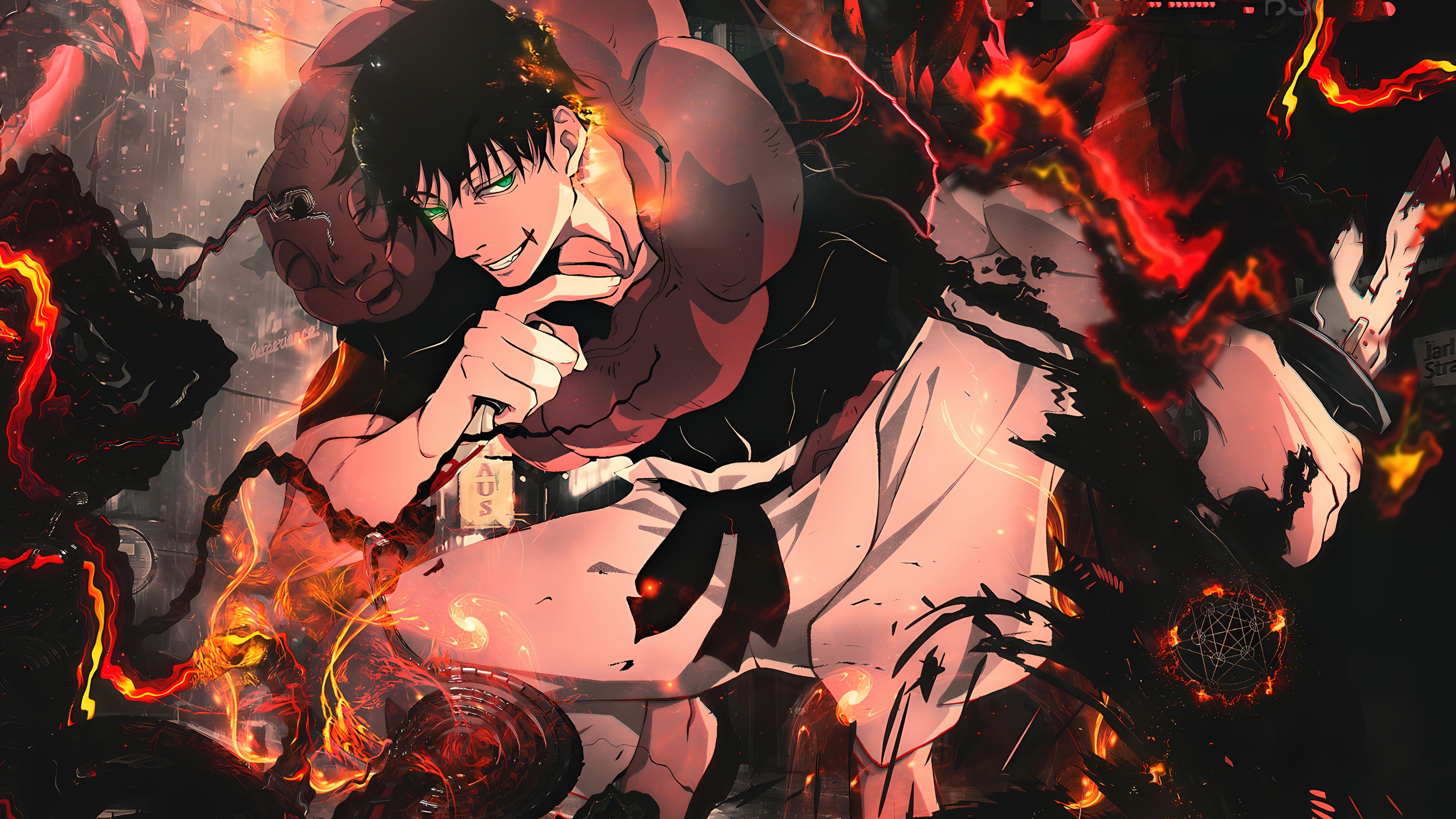 A high-quality artwork featuring Toji Fushiguro from the anime Jujutsu Kaisen