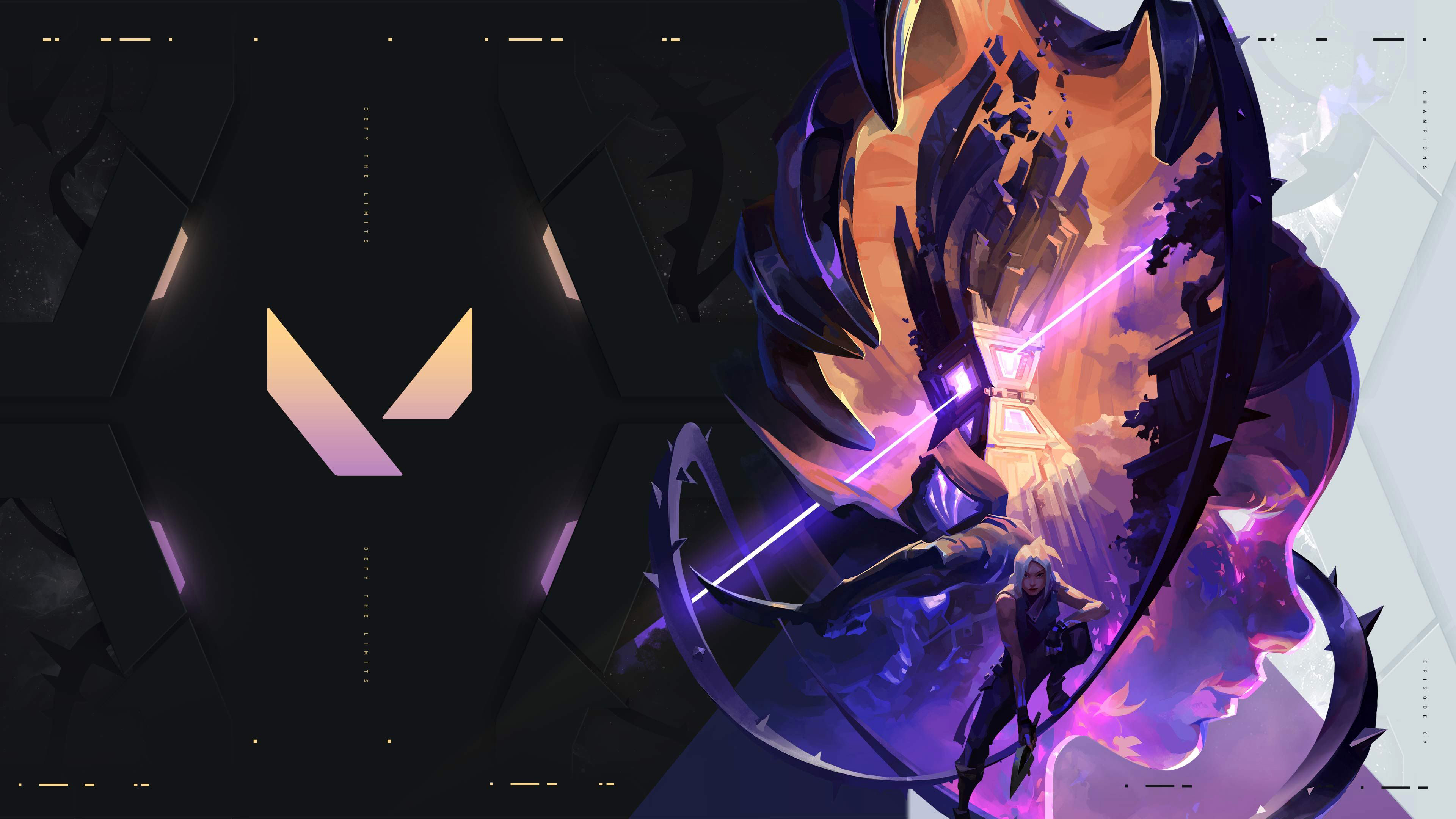A dramatic game poster featuring Jett and Omen from Valorant.