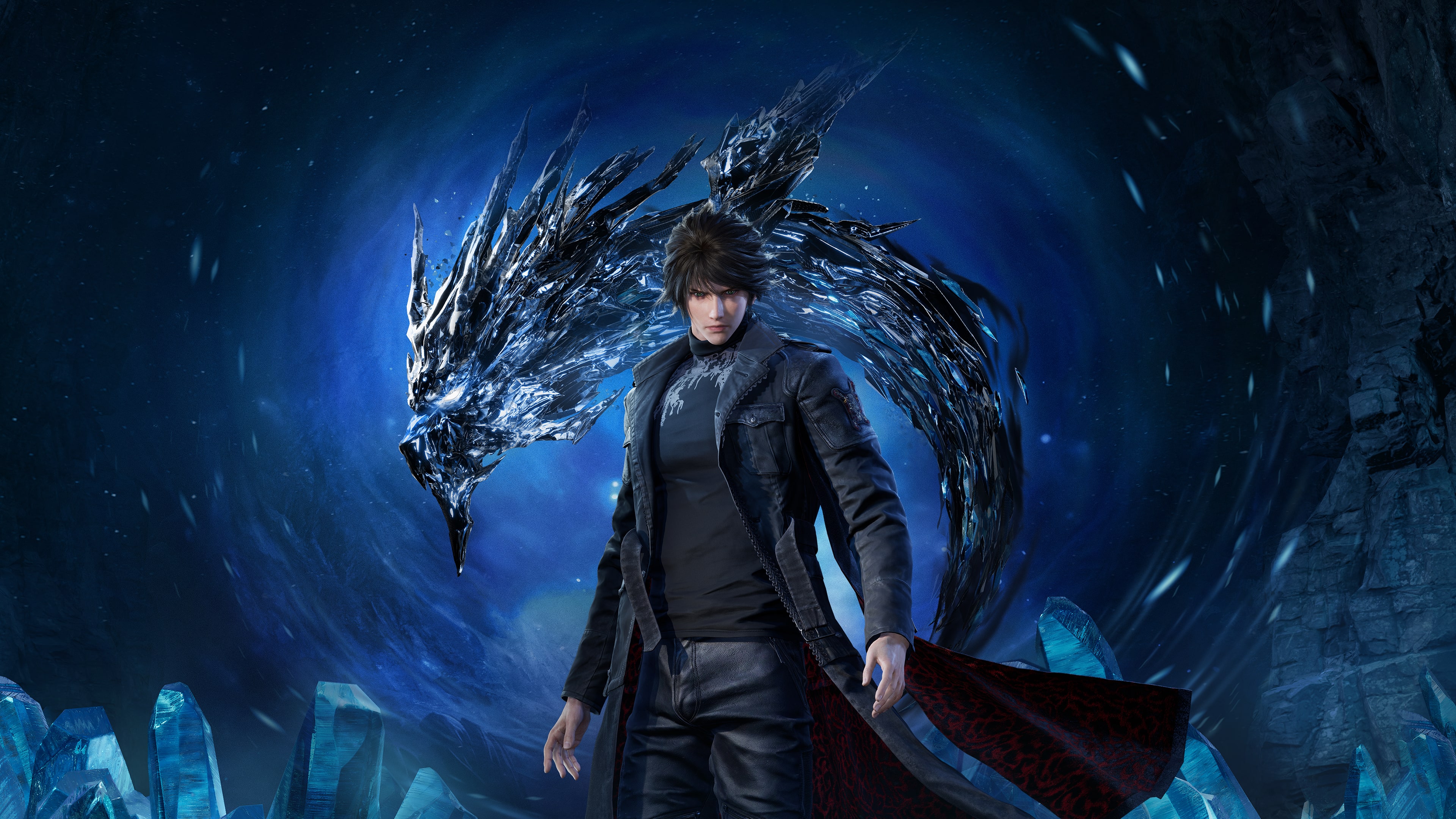 A sleek, futuristic character silhouette against a vibrant blue cinematic background, representing 2025 gaming key art.