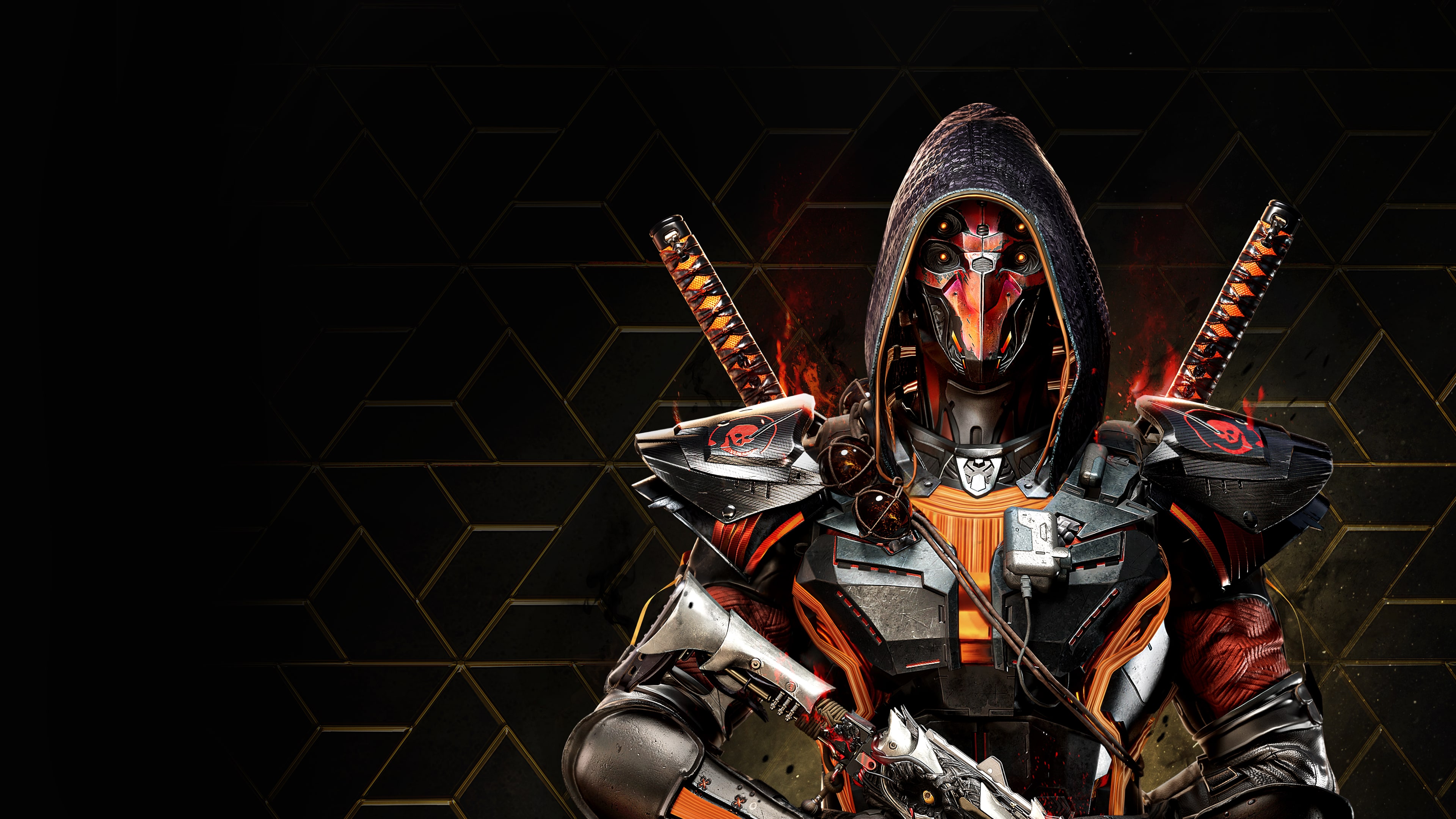 A futuristic tactical soldier in dark combat armor and advanced gear, inspired by Call of Duty: Black Ops 6 and Warzone.