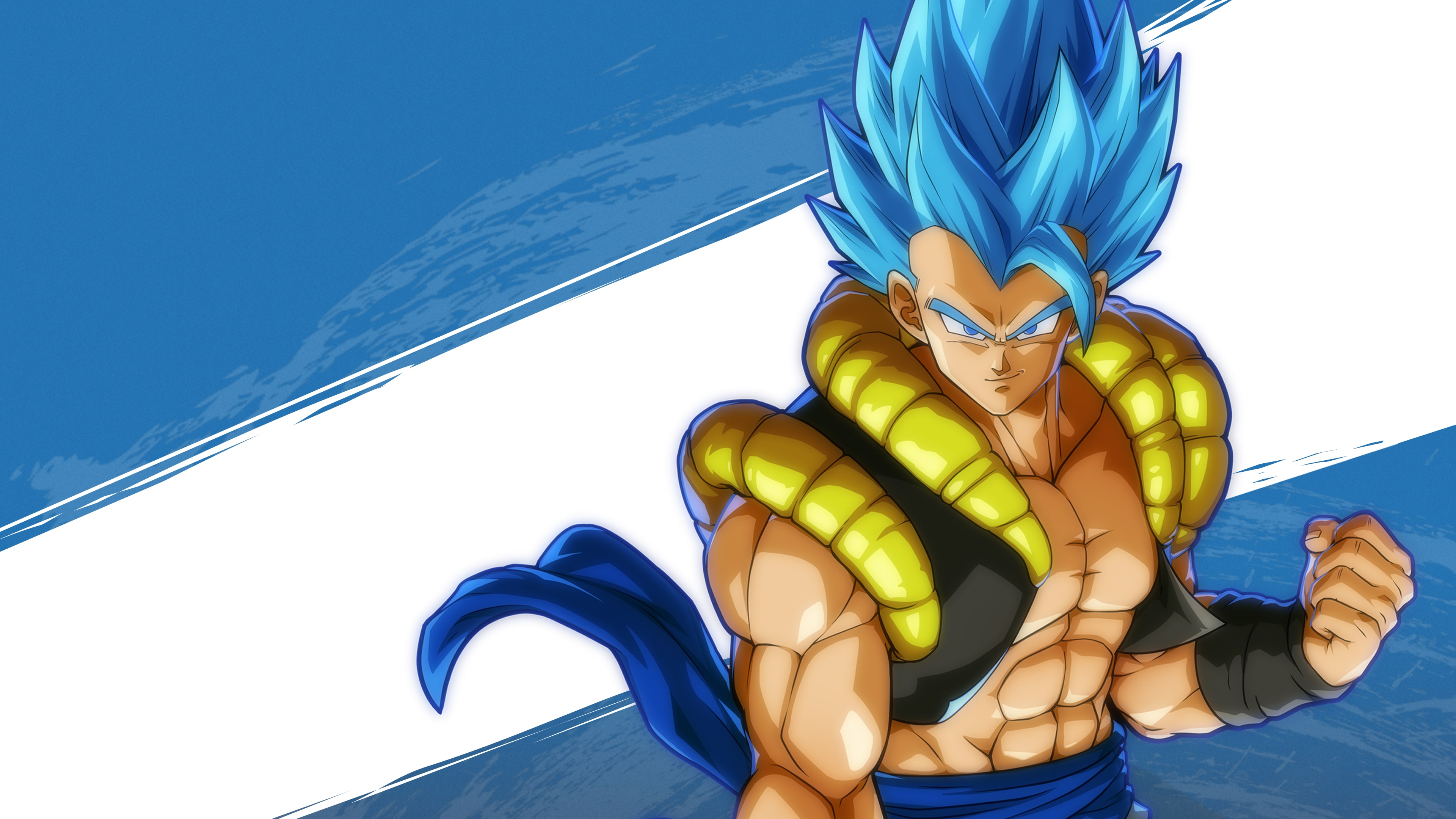 Gogeta from Dragon Ball FighterZ in a powerful combat stance.