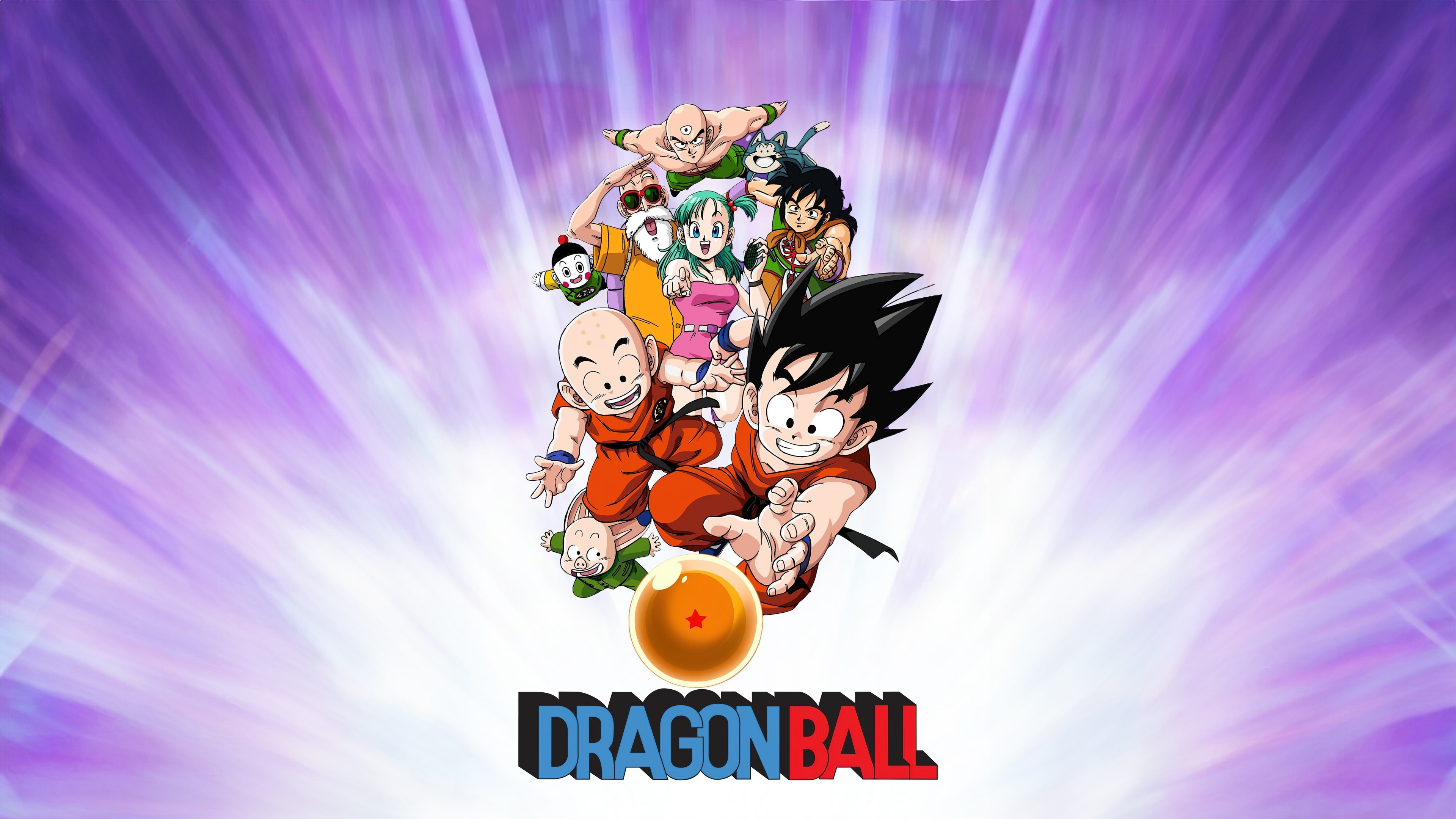 Goku from Dragon Ball in his Super Saiyan form with glowing golden hair and a powerful energy aura